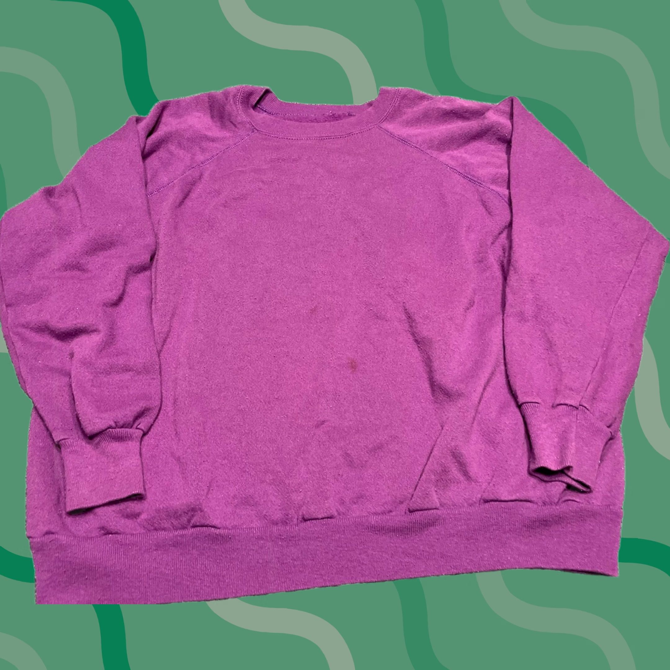 Vintage VINTAGE VTG Purple Raglan Sweatshirt XL Made In USA L3 Men Pullover Sweatshirt USA Purple XL Mens Size US XL / EU 56 / 4 - 1 Thumbnail