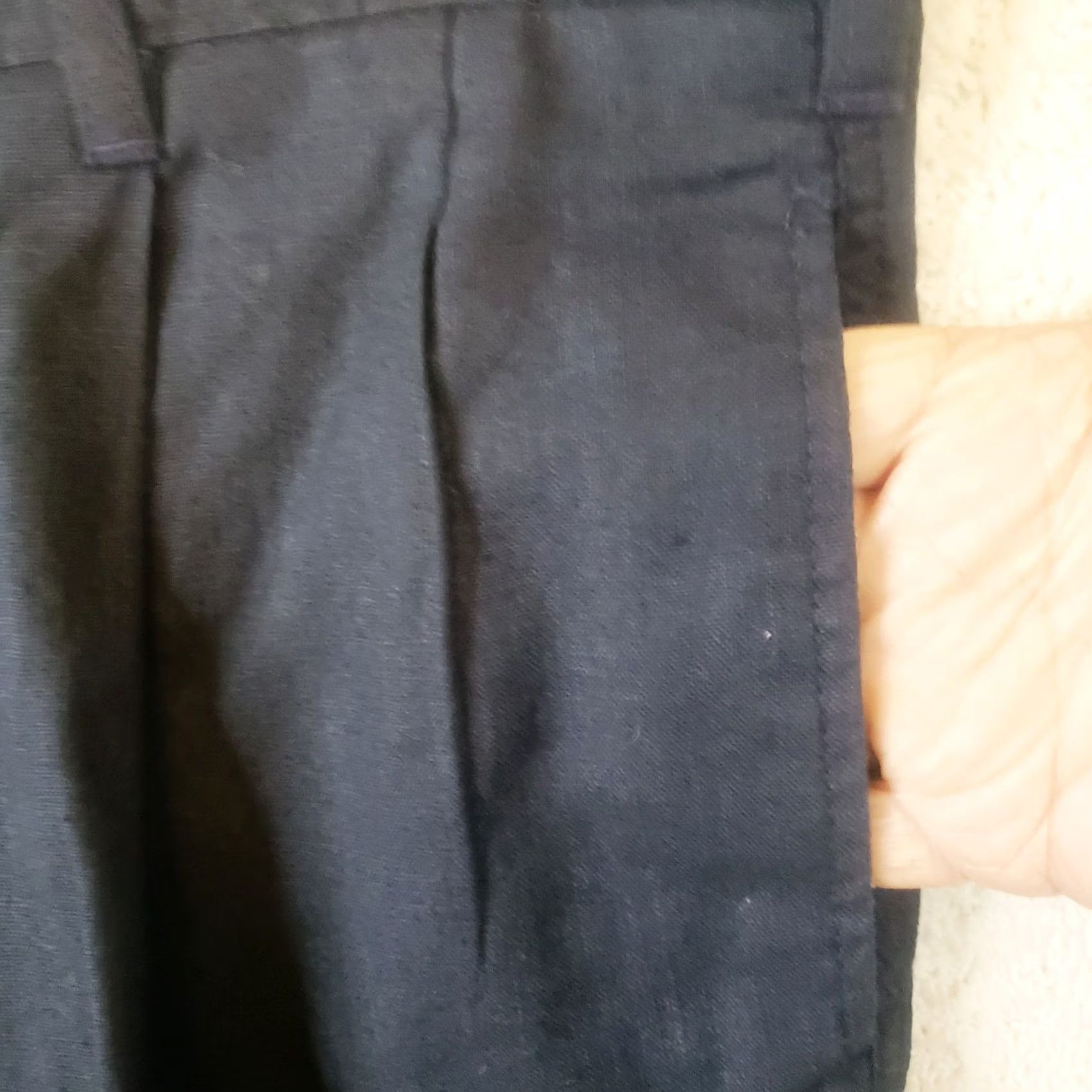 Vintage Northern Isles Men's Navy Blue Pleated Front Shorts Linen Cotton Blend 36x9 Regular Inseam 9 in Navy Chino Casual Travel Summer Spring Fall Mens Size US 36 / EU 52 - 5 Thumbnail