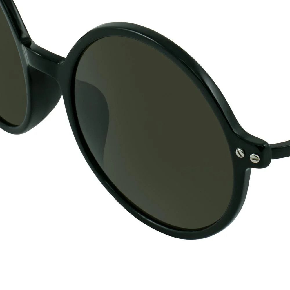 Ann Demeulemeester Ann Demeulemeester Sunglasses Round Shiny Black and Grey Size ONE SIZE - 7 Thumbnail
