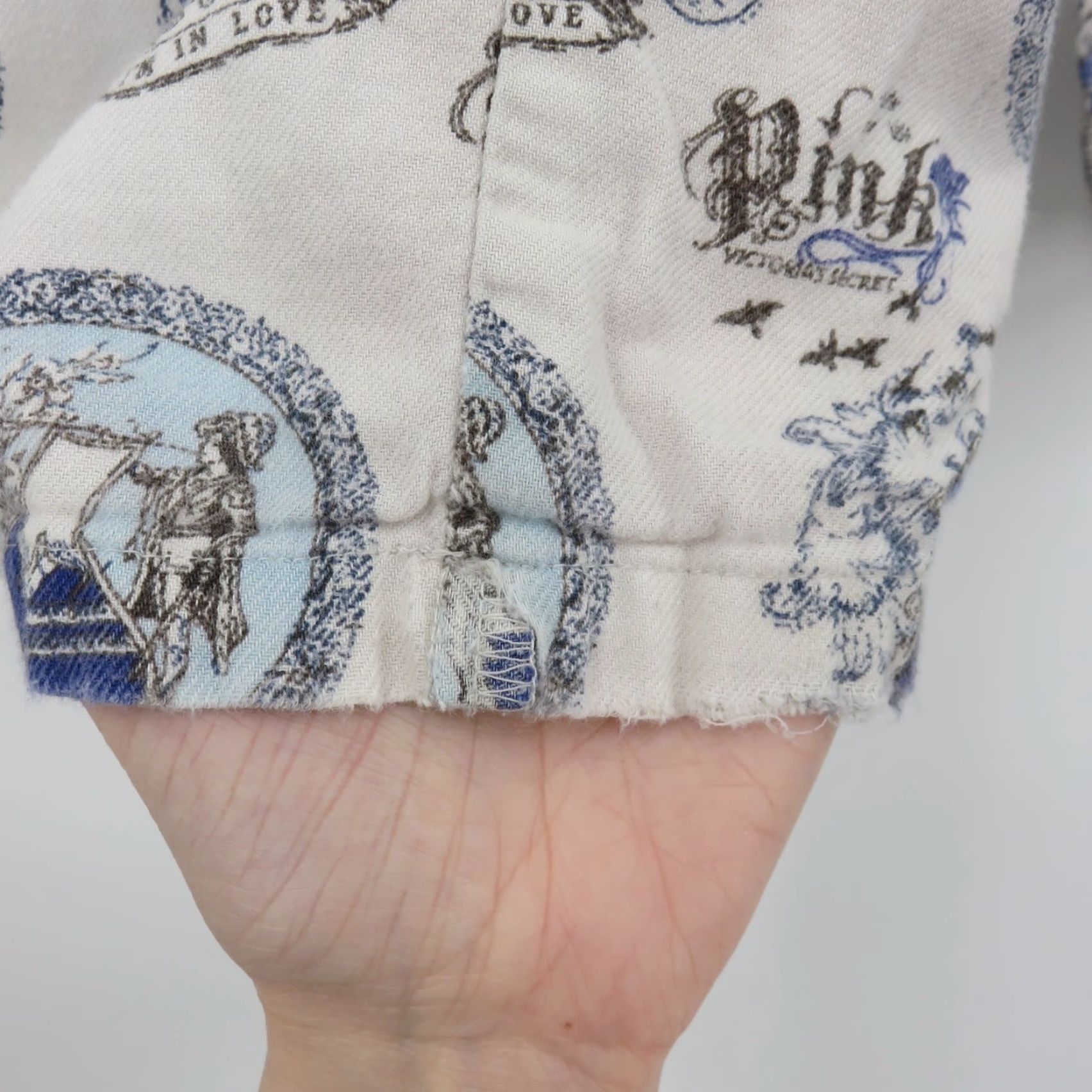 Victoria's Secret VINTAGE Victoria's Secret PINK Women Medium Pajama Pants Blue White Royal Crest Lounge Sleepwear Size 32" / US 10 / IT 46 - 5 Thumbnail