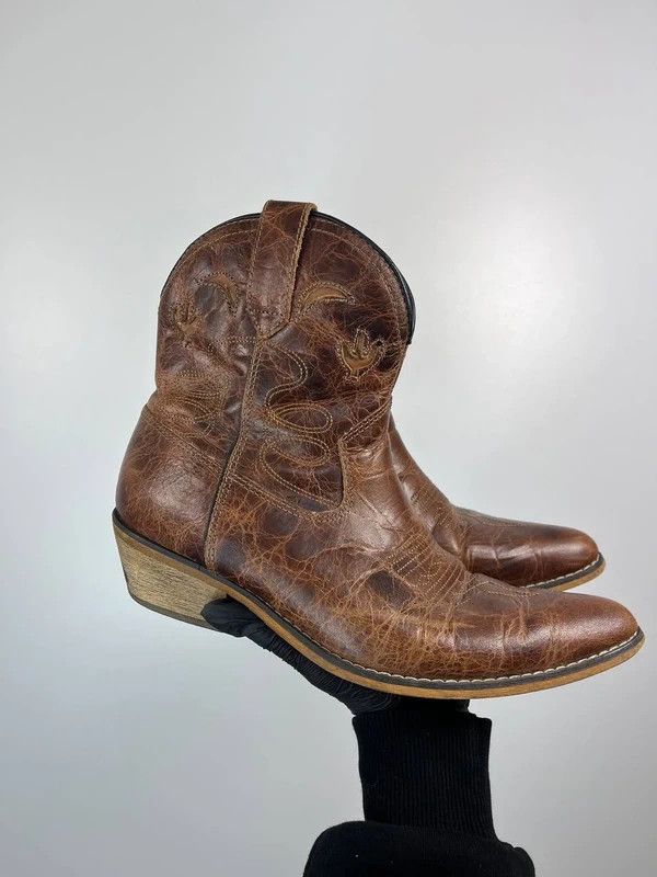 Dingo1969 Dingo Leather Western Ankle Boots Brown Zip Closure Size 9M Size US 9 / IT 39 - 1 Thumbnail