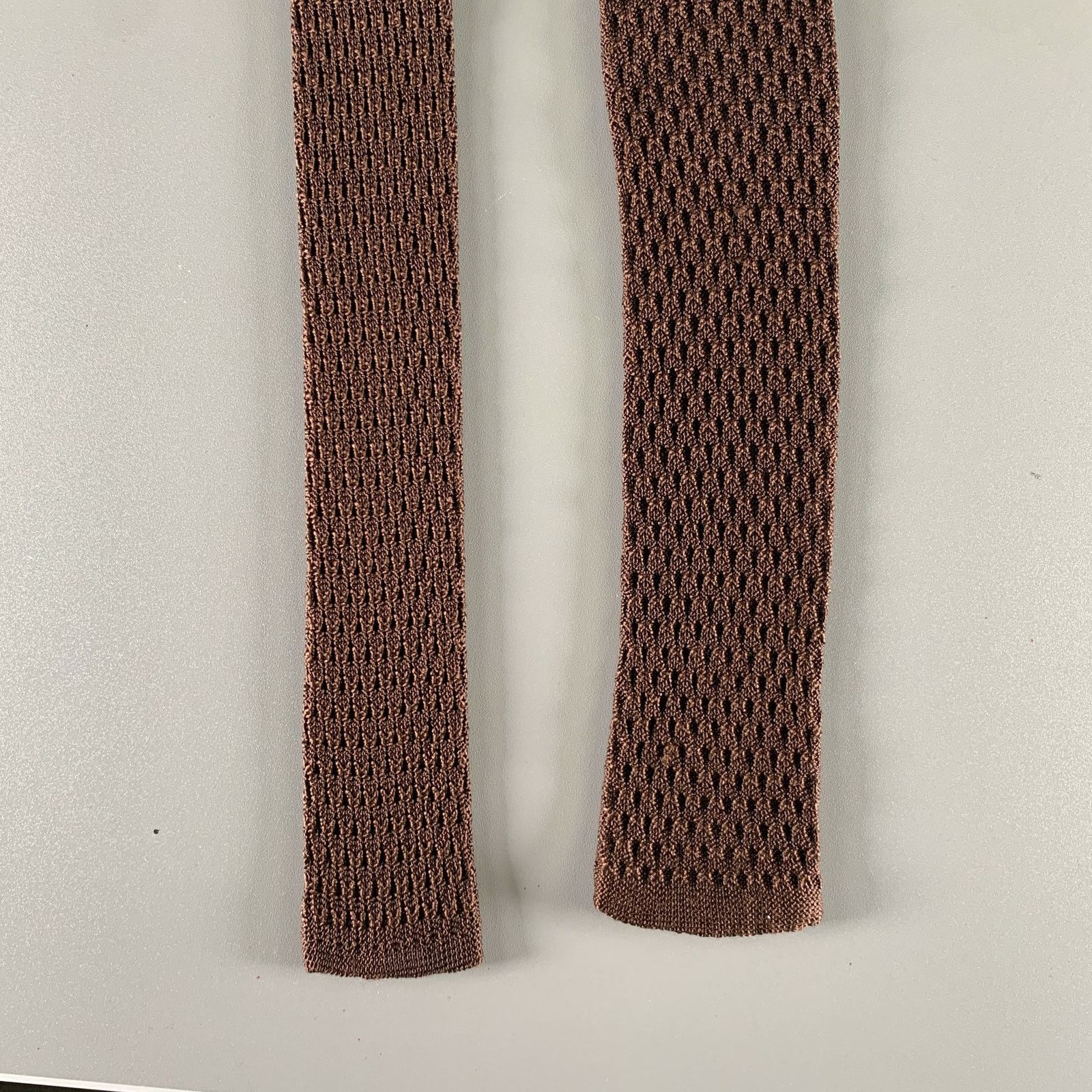 Brioni BRIONI Brown Knitted Silk Tie Size ONE SIZE - 1 Thumbnail