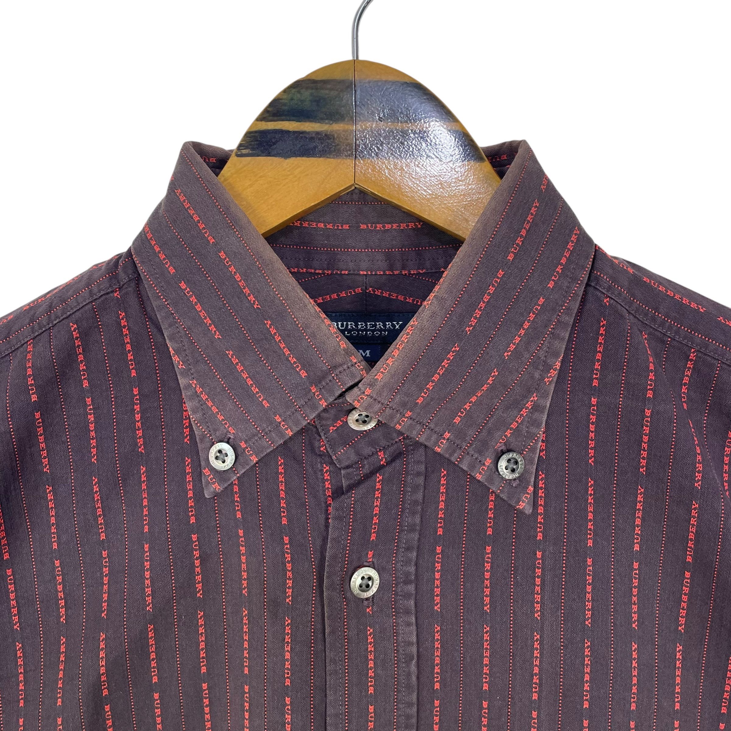 Burberry Vintage Burberry London Monogram Button Up Canvas Shirt Size US M / EU 48-50 / 2 - 6 Thumbnail