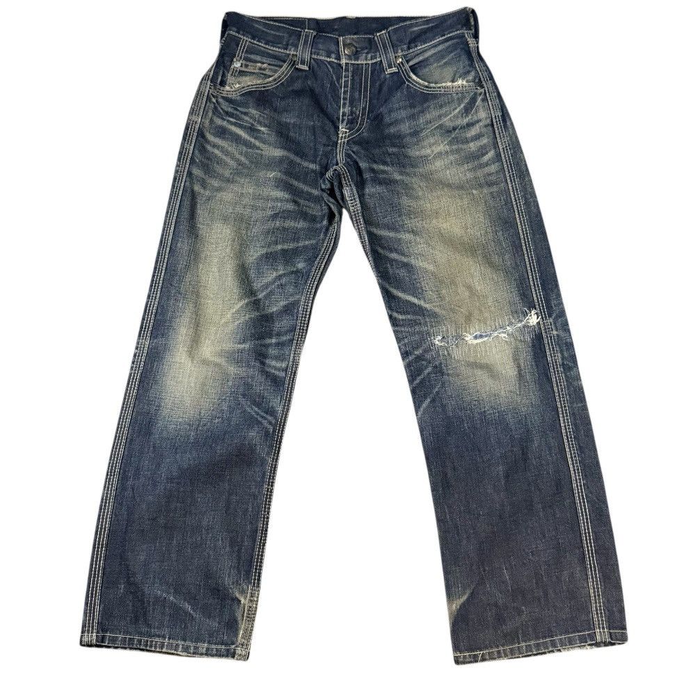 Vintage Y2K Levis Baggy Classic Buckle Jean Japan Distressed