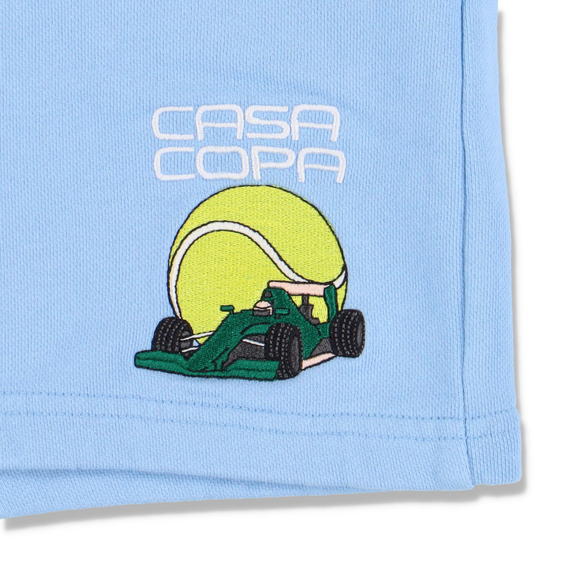 Casablanca Blue Embroidered Casa Copa F1 Car Tennis Logo Sweatshorts Size 24" / US 00 / IT 34 - 5 Thumbnail