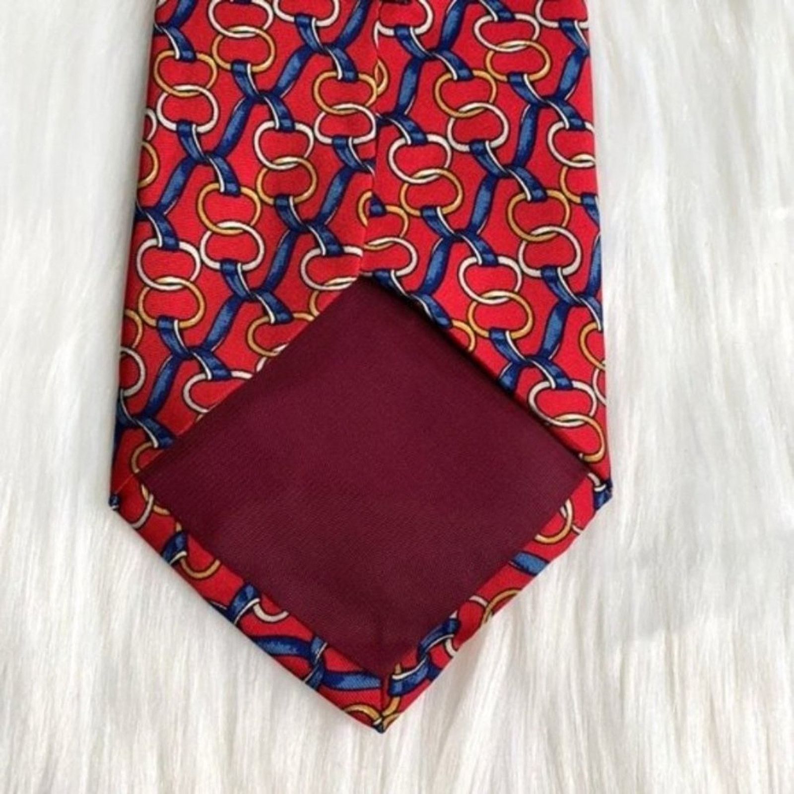 J.McLaughlin J. McLaughlin Red Horse Bit Silk Tie Size ONE SIZE - 3 Thumbnail
