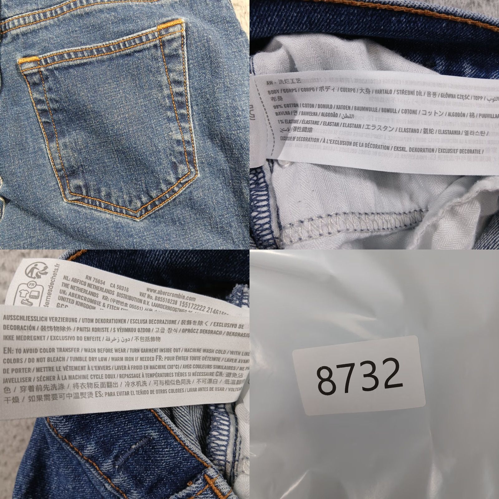 Abercrombie & Fitch VINTAGE Abercrombie & Fitch Curve Love The Ankle Straight Jeans 27P Blue 5-Pocket Stretch High Rise Womens 4S Size 27" / US 4 / IT 40 - 8 Thumbnail