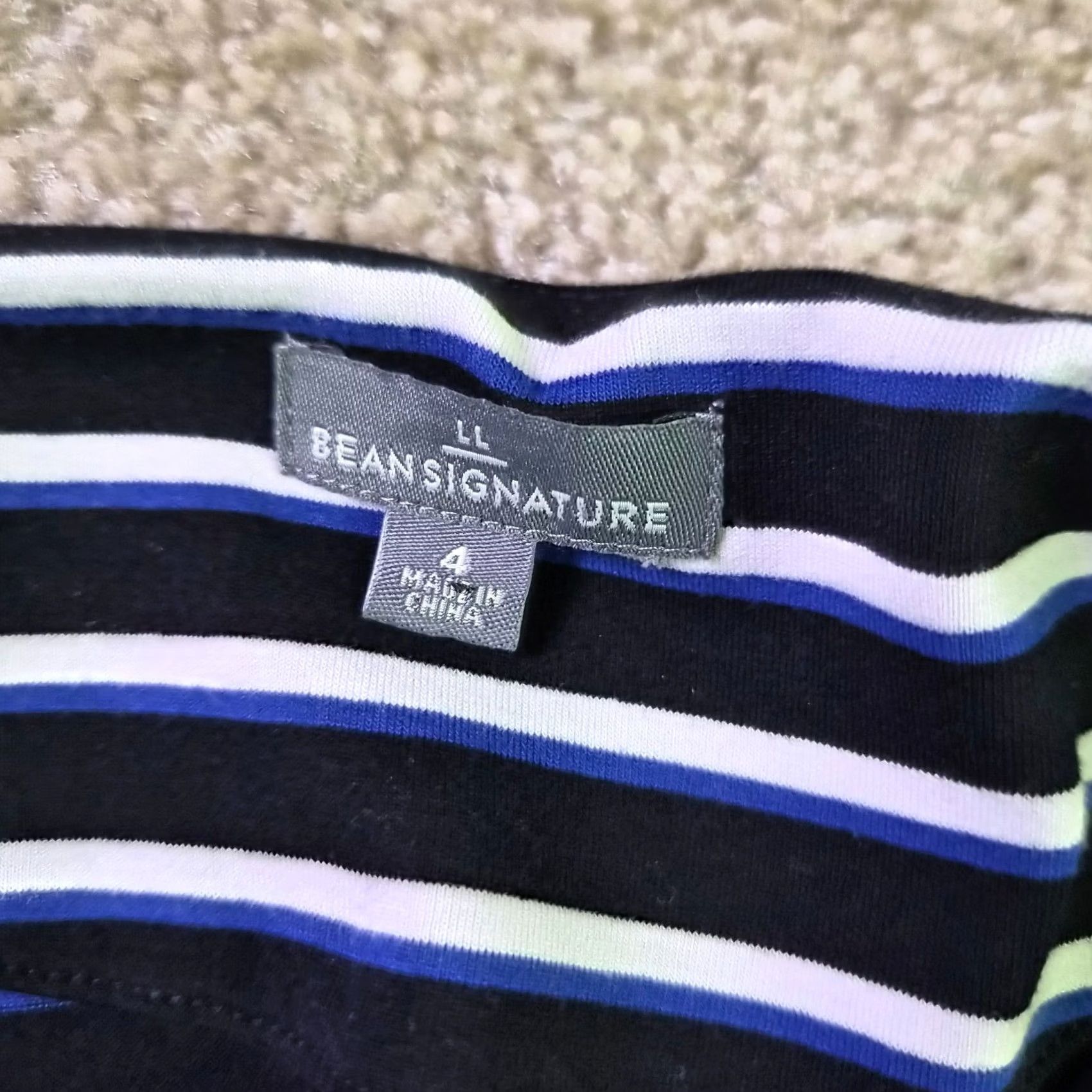 Vintage LL Bean Signature Womens Dress Size 4 Stripe Long Sleeve Blue Black White G126 Size S / US 4 / IT 40 - 7 Thumbnail