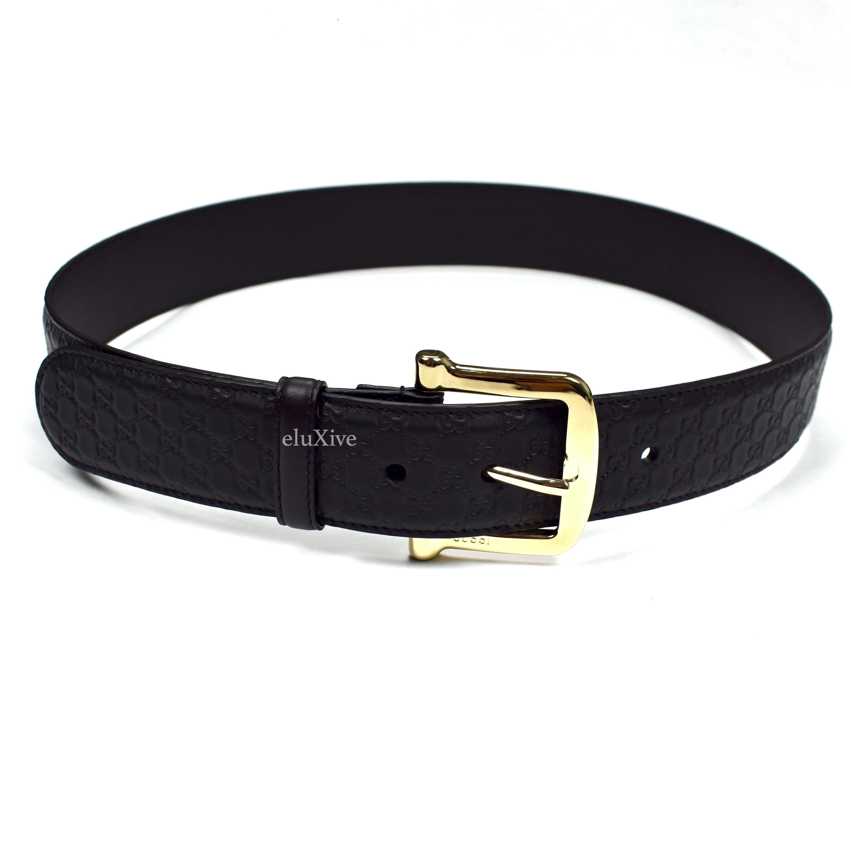 Gucci Gucci Dark Brown GG Monogram Embossed Leather Belt NWT Size ONE SIZE - 1 Preview