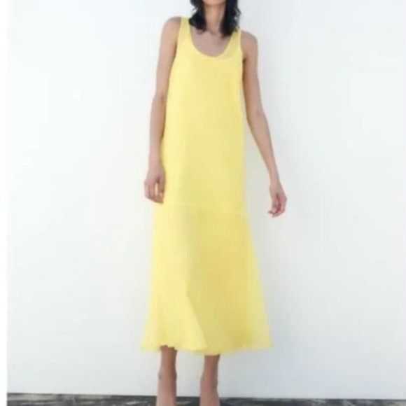 chinese dress ladies Zara - Light Yellow Knitted Maxi Dress
