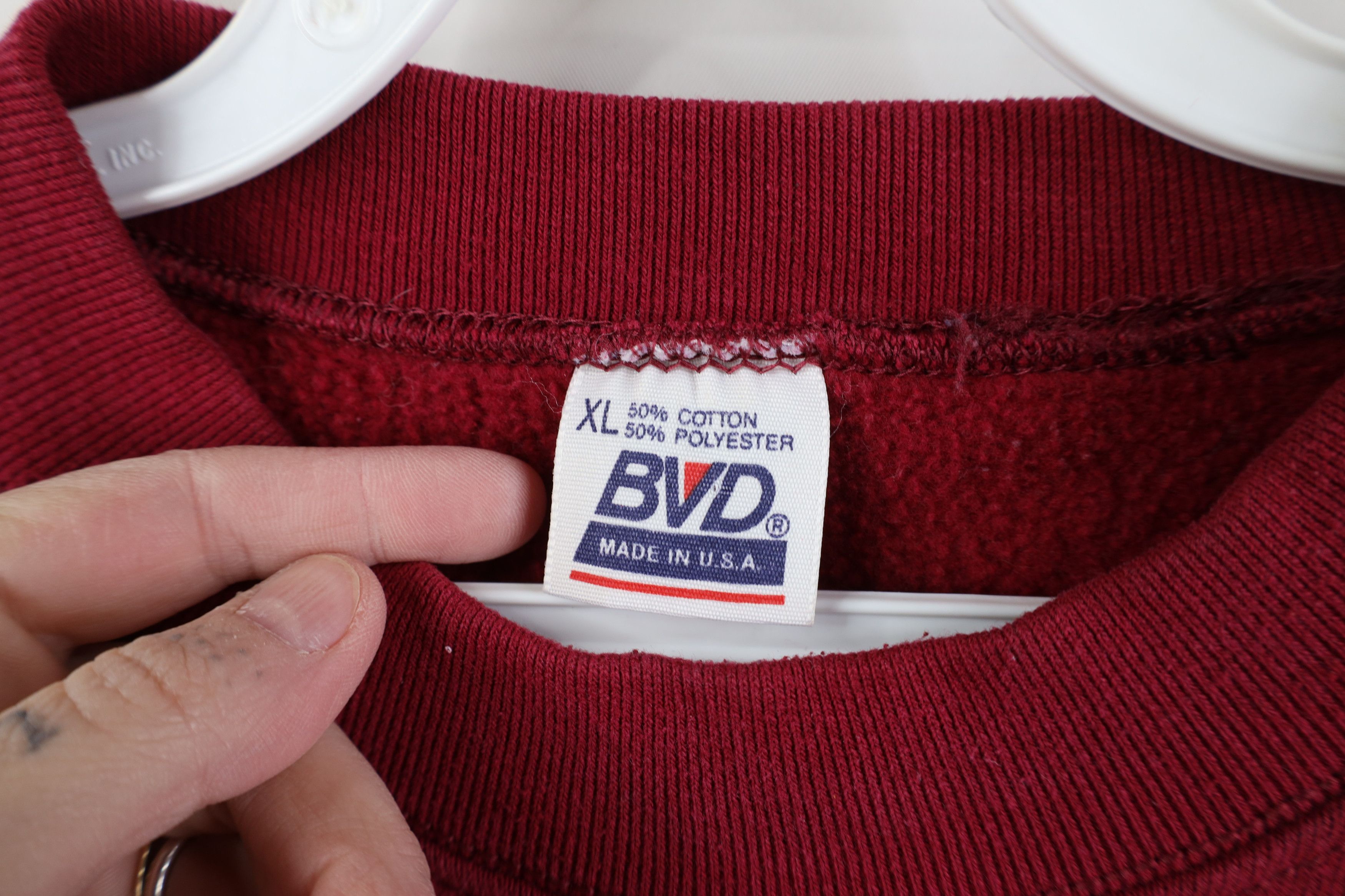 Vintage Vintage 90s Streetwear Heavy Crewneck Sweatshirt USA Red Size US XL / EU 56 / 4 - 5 Thumbnail