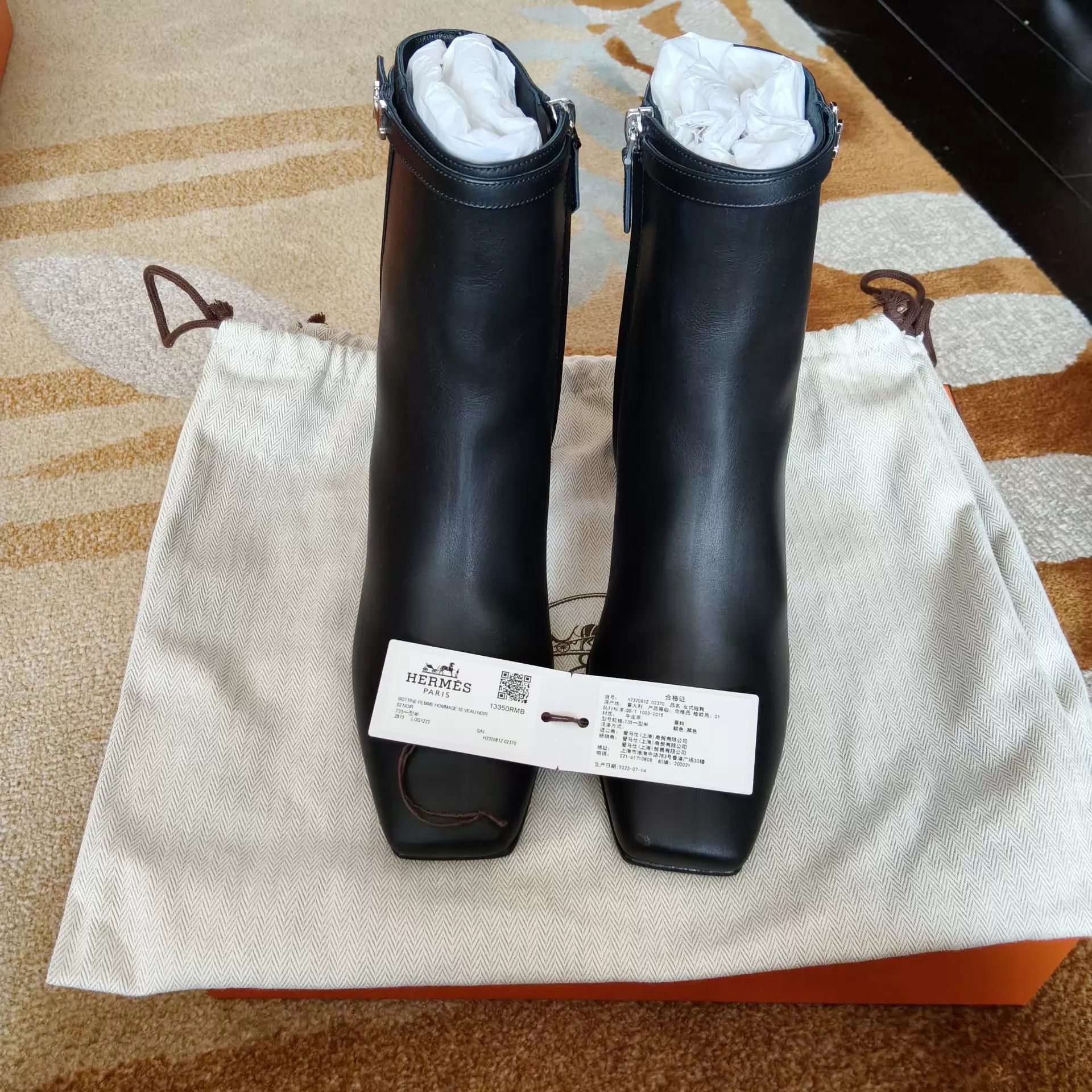 Hermes Hermès Sheepskin Boots 37 Black Size US 6.5 / IT 36.5 - 2 Thumbnail