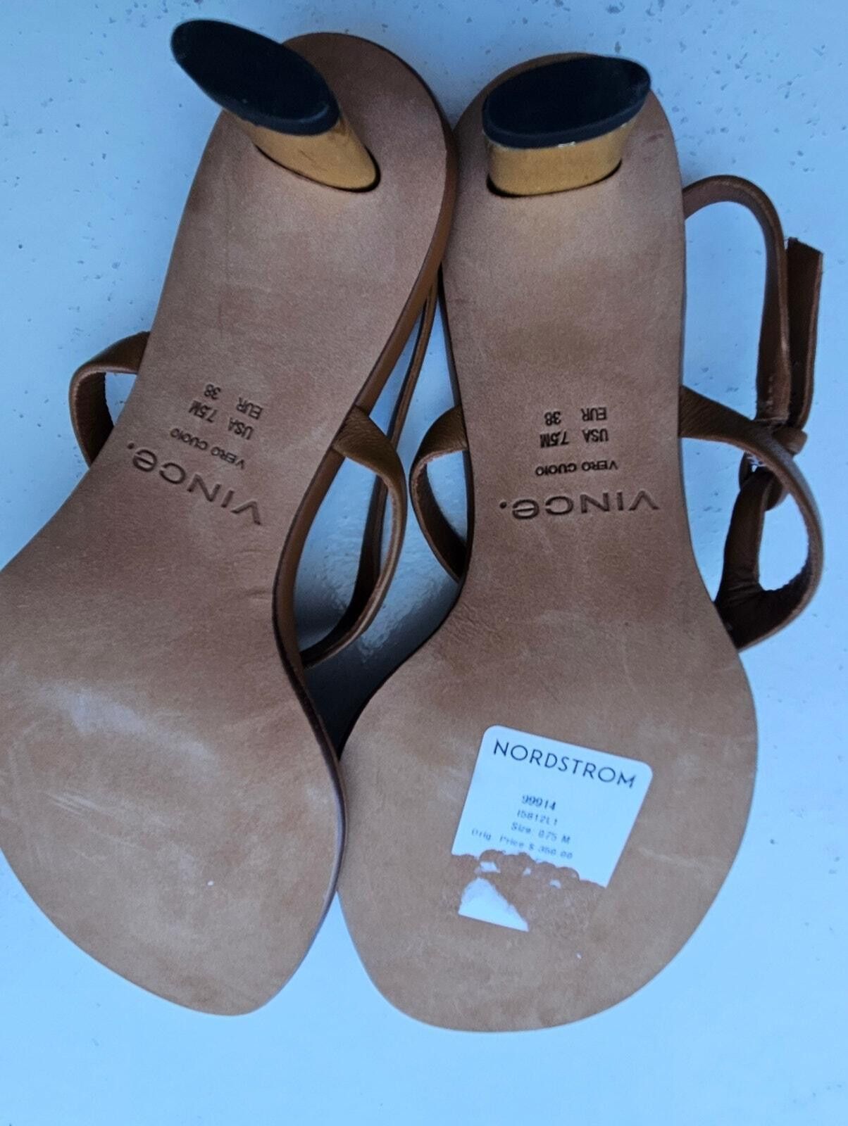 Vince NWOT Vince 7.5 Women's Brown Leather Slingback Sandals Size US 7.5 / IT 37.5 - 6 Thumbnail
