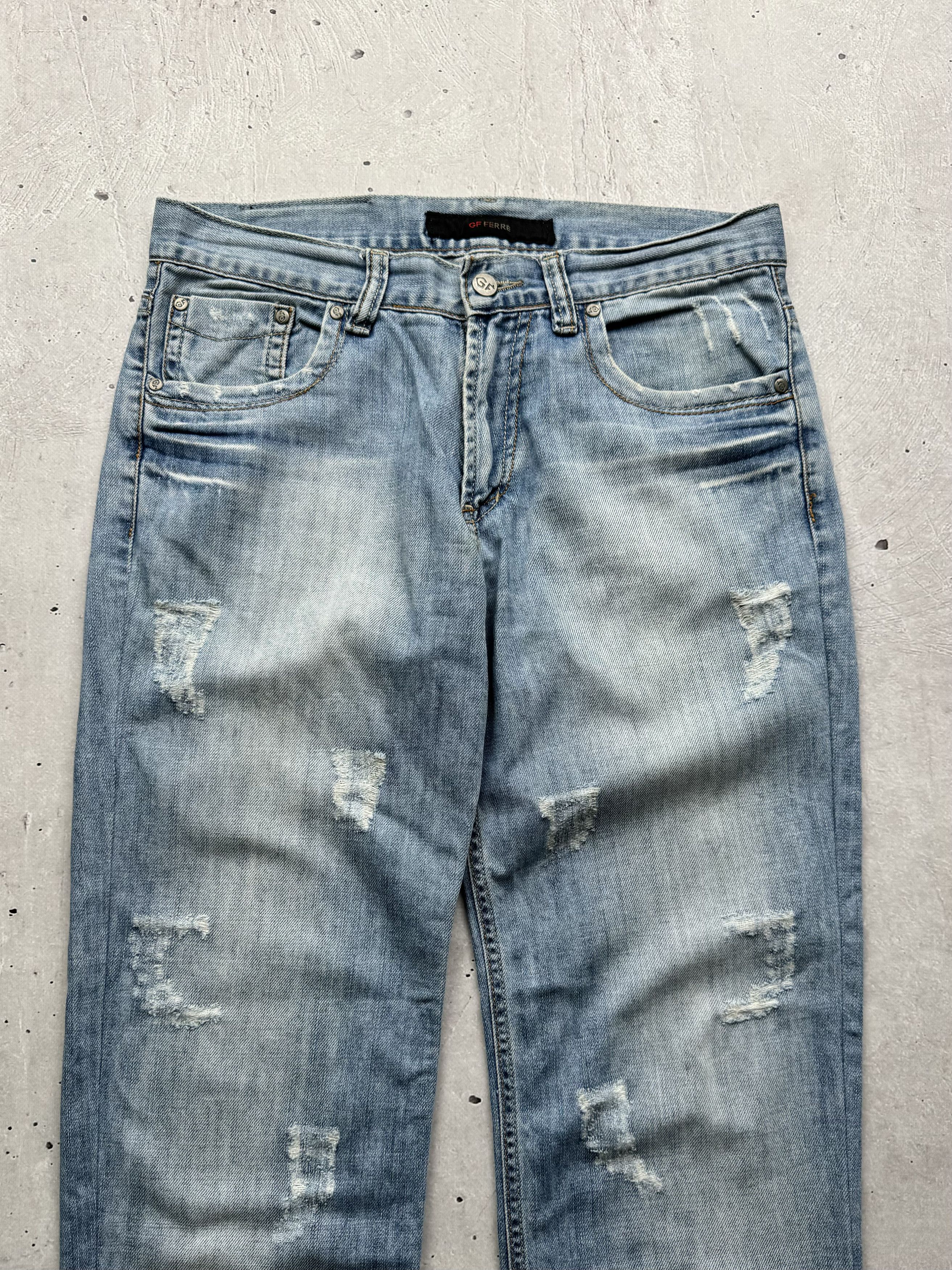 Gianfranco Ferre × Vintage Gianfranco Ferre Vintage Ripped Jeans Size US 31 - 2 Thumbnail