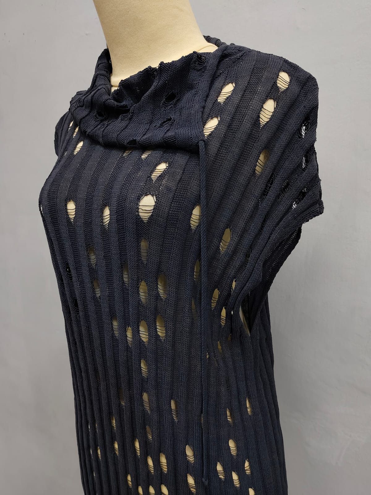 Designer × Sarah Pacini × Vintage 💥Sarah Pacini Destroyed Sleeveless Knitwear Size L / US 10 / IT 46 - 5 Thumbnail
