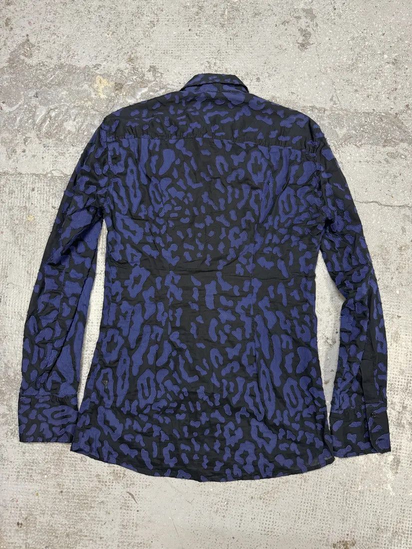 Roberto Cavalli × Vintage 2000s Roberto Cavalli Blue Geometrical Patchwork Black Shirt Size US S / EU 44-46 / 1 - 2 Thumbnail