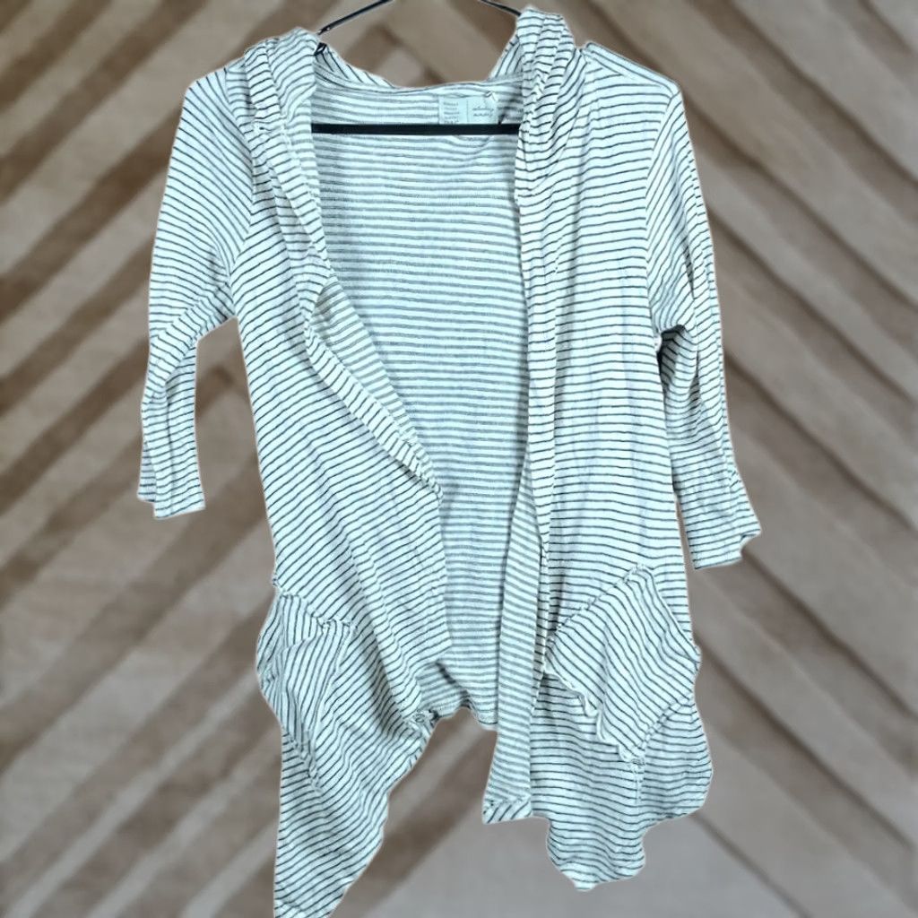 Anthropologie Saturday Sunday Women Cardigan Cream Black 3/4 Sleeve Waterfall Hooded S Sweater Women Size S / US 4 / IT 40 - 1 Thumbnail