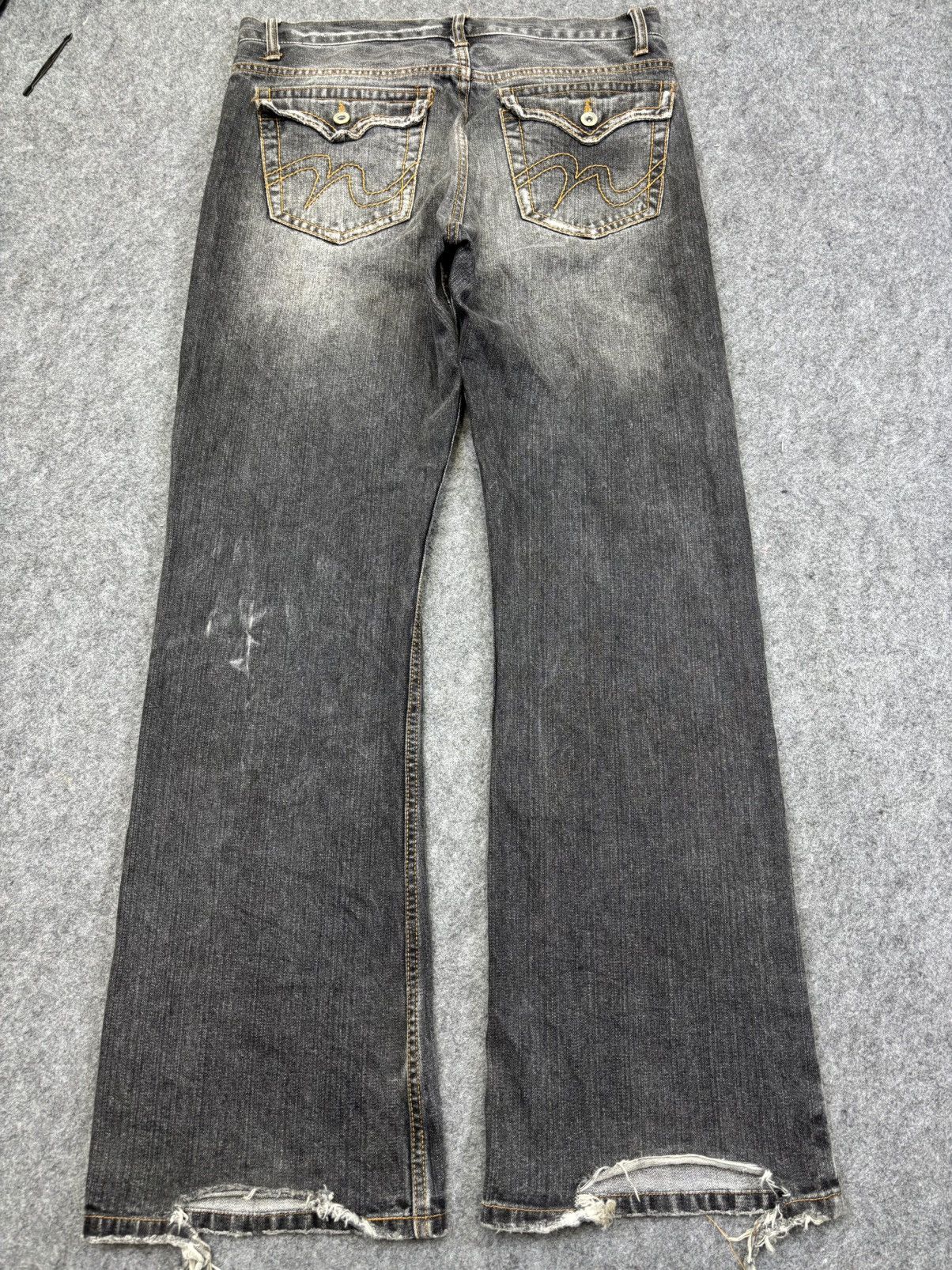 Japanese Brand 💥Flare💥Nylaus Design Works Black Wash Flare Denim F901 Size US 33 - 16 Thumbnail