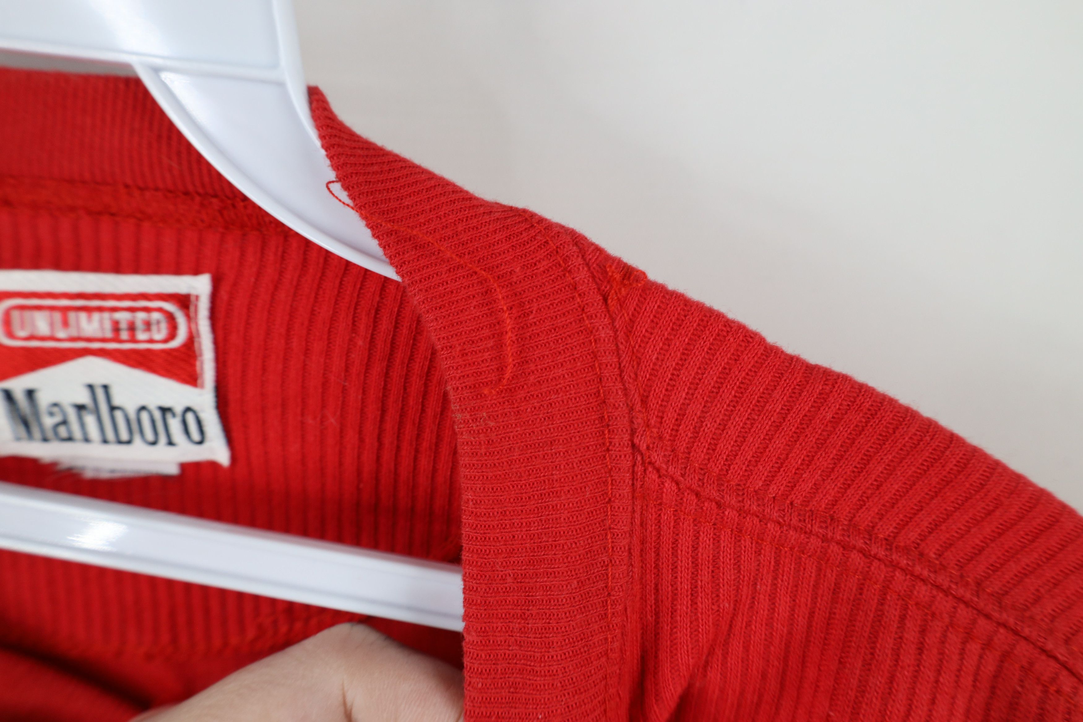 Marlboro × Vintage Vintage 90s Marlboro Ribbed Knit Long Sleeve Henley T-Shirt Size US XL / EU 56 / 4 - 8 Thumbnail