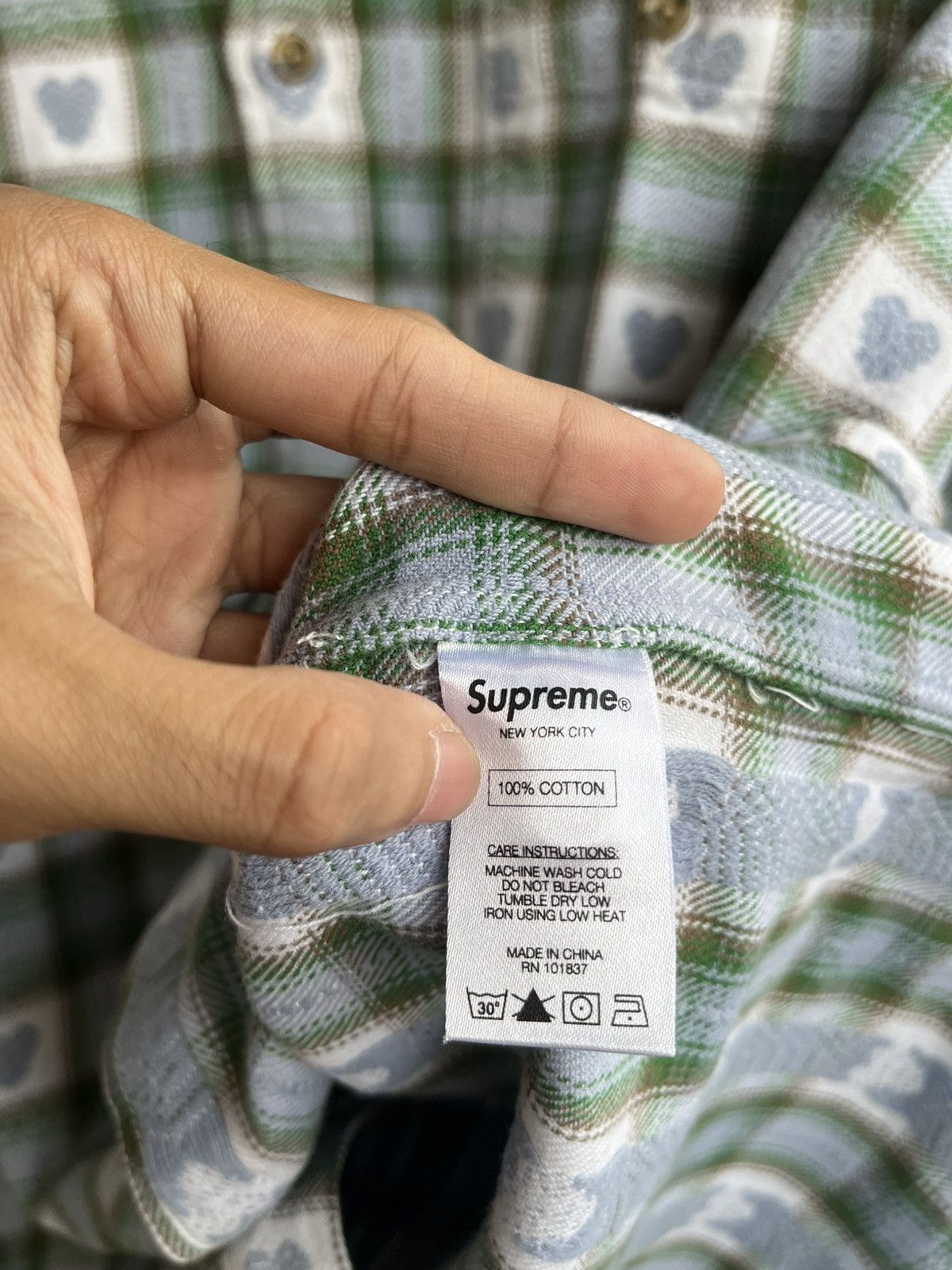 Supreme Supreme Hearts Plaid Flannel Shirt SS16 Size US M / EU 48-50 / 2 - 4 Thumbnail