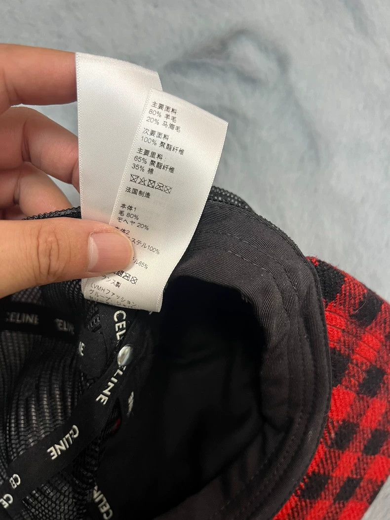 Celine Celine 23 Spring/Summer Big C logo Red Plaid Wool Baseball Size ONE SIZE - 4 Thumbnail