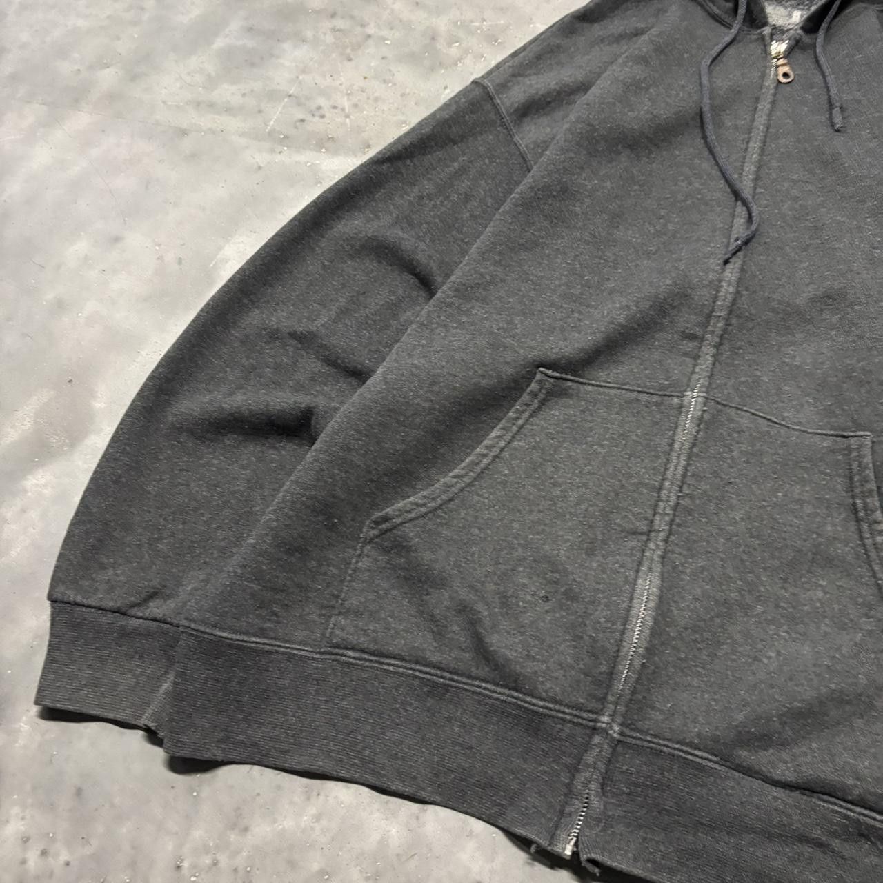 Japanese Brand × Vintage Crazy Vintage Y2K/200s Grey Blank Russell Style Essential Zip Up Hoodie! Size US L / EU 52-54 / 3 - 3 Thumbnail