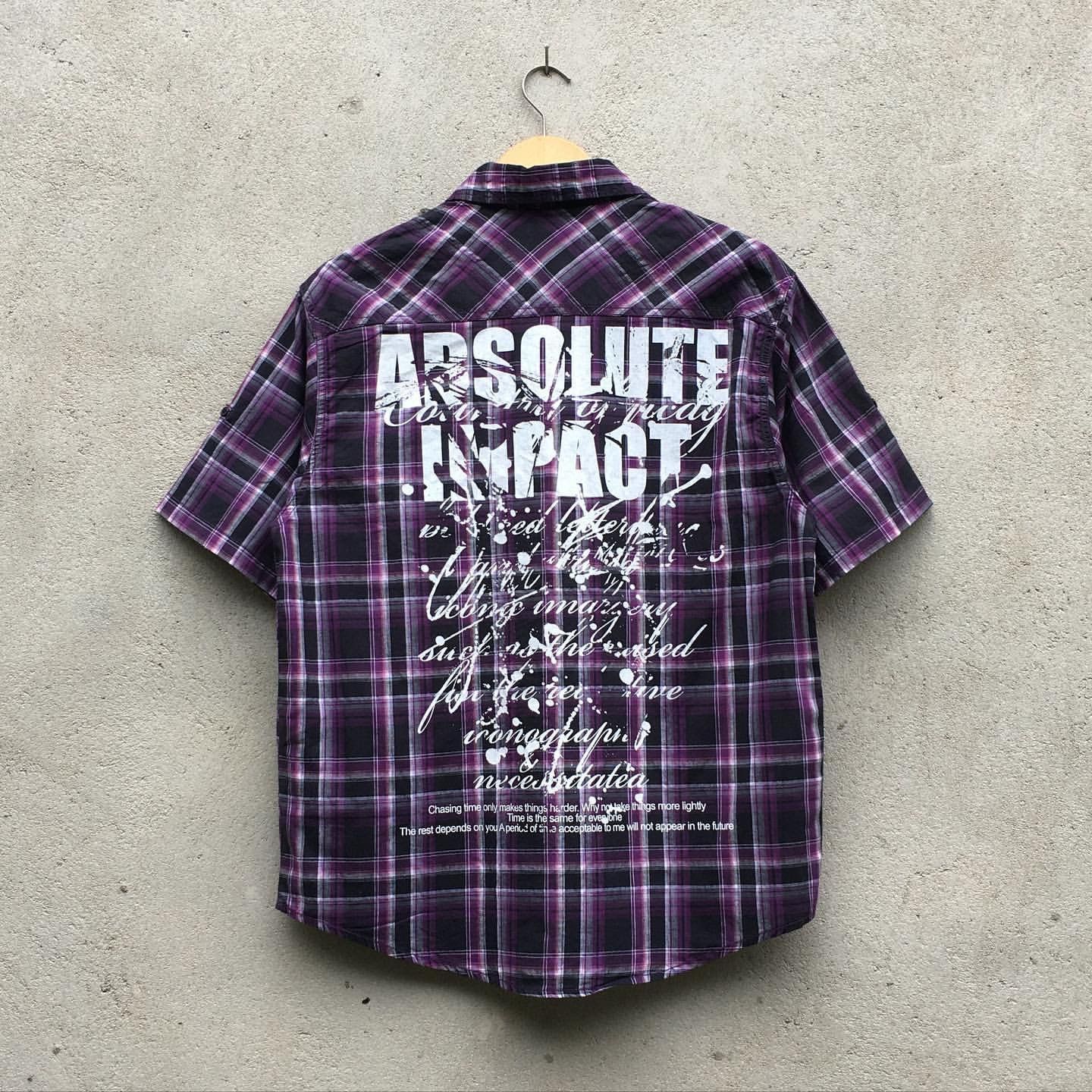 image of If Six Was Nine x Le Grande Bleu L G B St Franc Plaid Poem Shirt in Purple, Men's (Size Large)