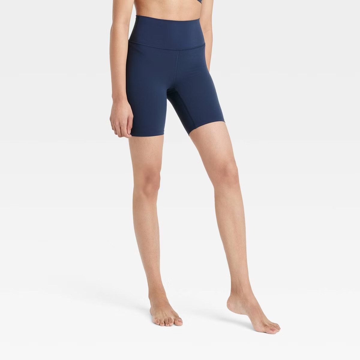 The Unbranded Brand High-Rise Bike Shorts 6” Inseam - All In Motion Navy Blue L Size 32" / US 10 / IT 46 - 1 Thumbnail