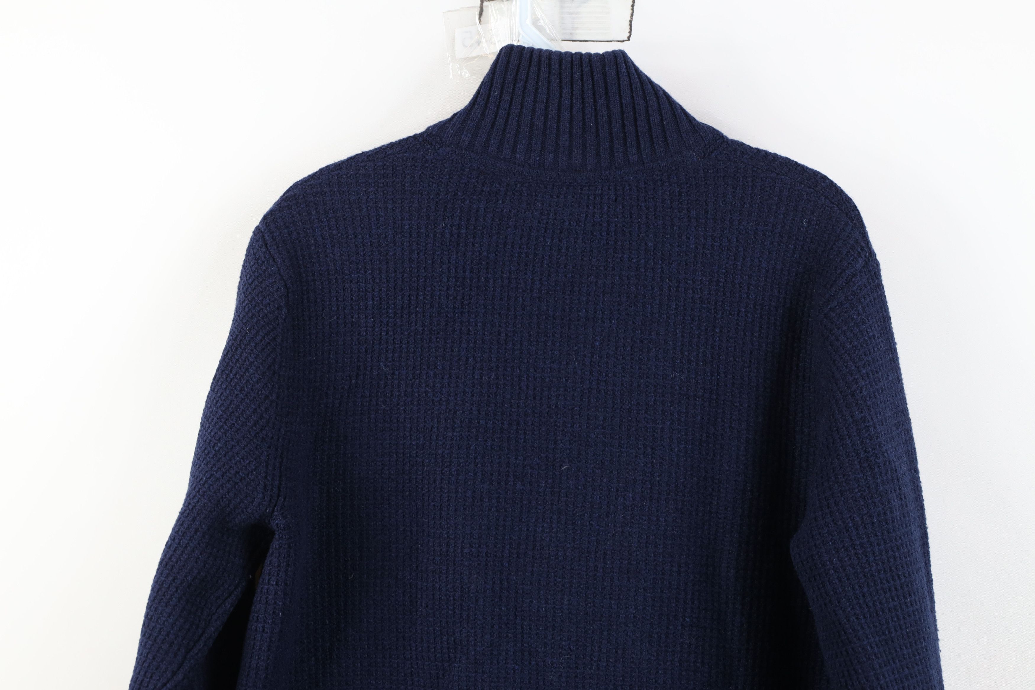 Banana Republic Banana Republic Italian Merino Wool Thermal Knit Jacket Blue Size US M / EU 48-50 / 2 - 13 Thumbnail