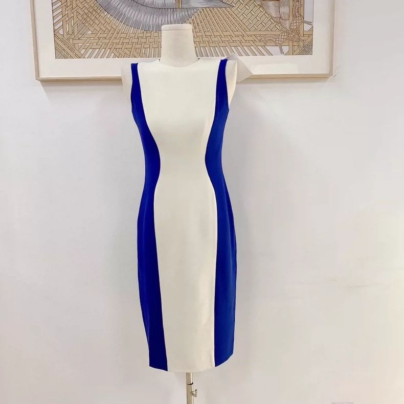 Dior Dior Blue and white stitching dress Size XXS / US 00 / IT 34 - 1 Thumbnail