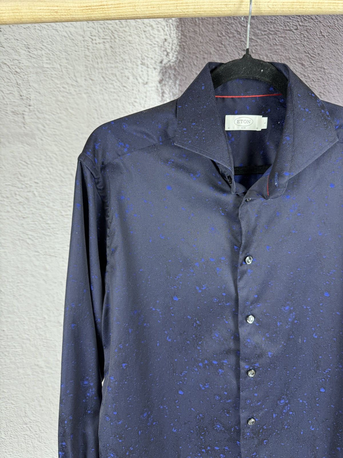 Eton ETON blue spray pattern Brighton long sleeve shirt Size US L / EU 52-54 / 3 - 3 Thumbnail