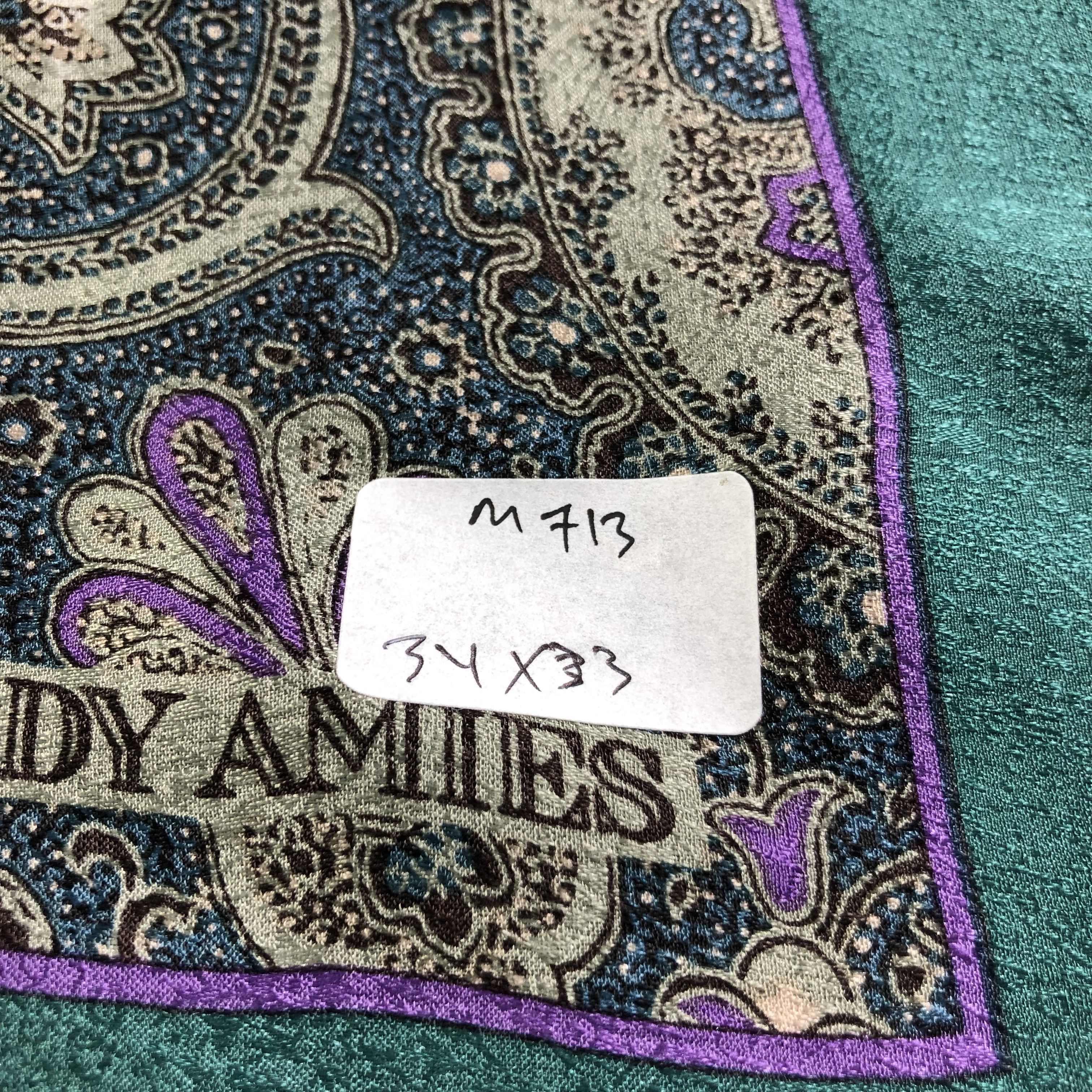 Hardy Amies Vintage Hardy Amies Paisley Silk Scarf M713 Size ONE SIZE - 7 Thumbnail