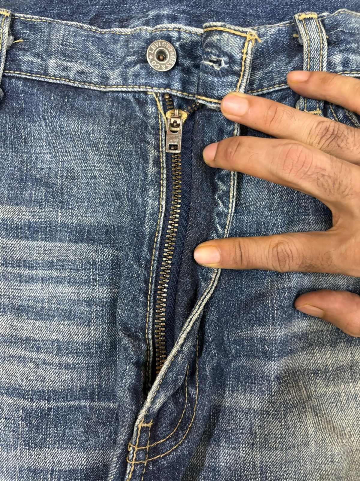 Levi's Vintage 90s Levis 502 Mud Wash Distressed Baggy Jeans Size US 38 / EU 54 - 3 Thumbnail