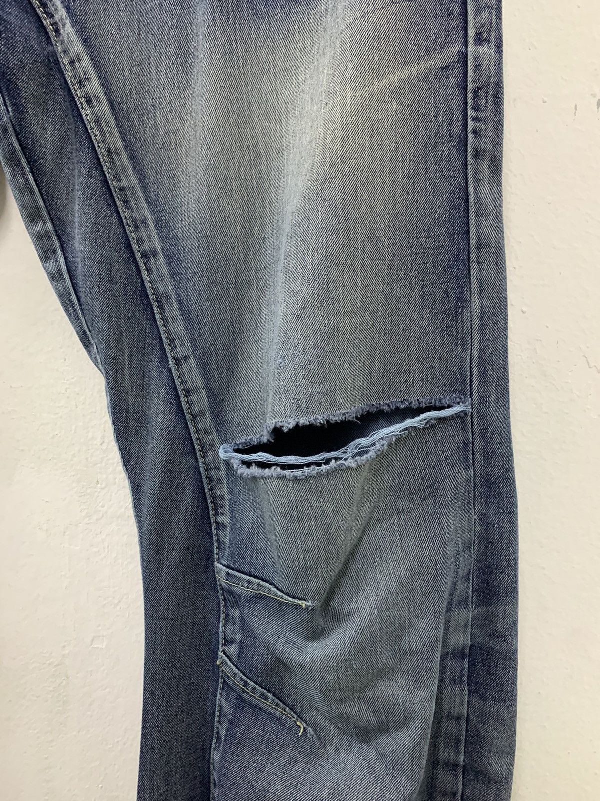 Japanese Brand Purple And Yellow Distressed Arc Denim Pants Size US 33 - 3 Thumbnail