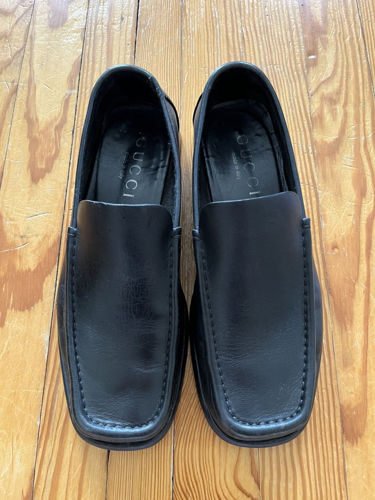 Gucci Vintage Gucci Tom Ford Era Square Toe Loafer Leather Black Size US 9.5 / EU 42-43 - 1 Thumbnail