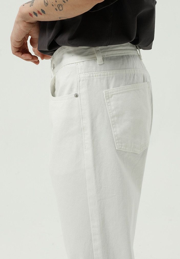 Japanese Brand × Jean White simple men's slim jeans Size US 32 / EU 48 - 3 Thumbnail