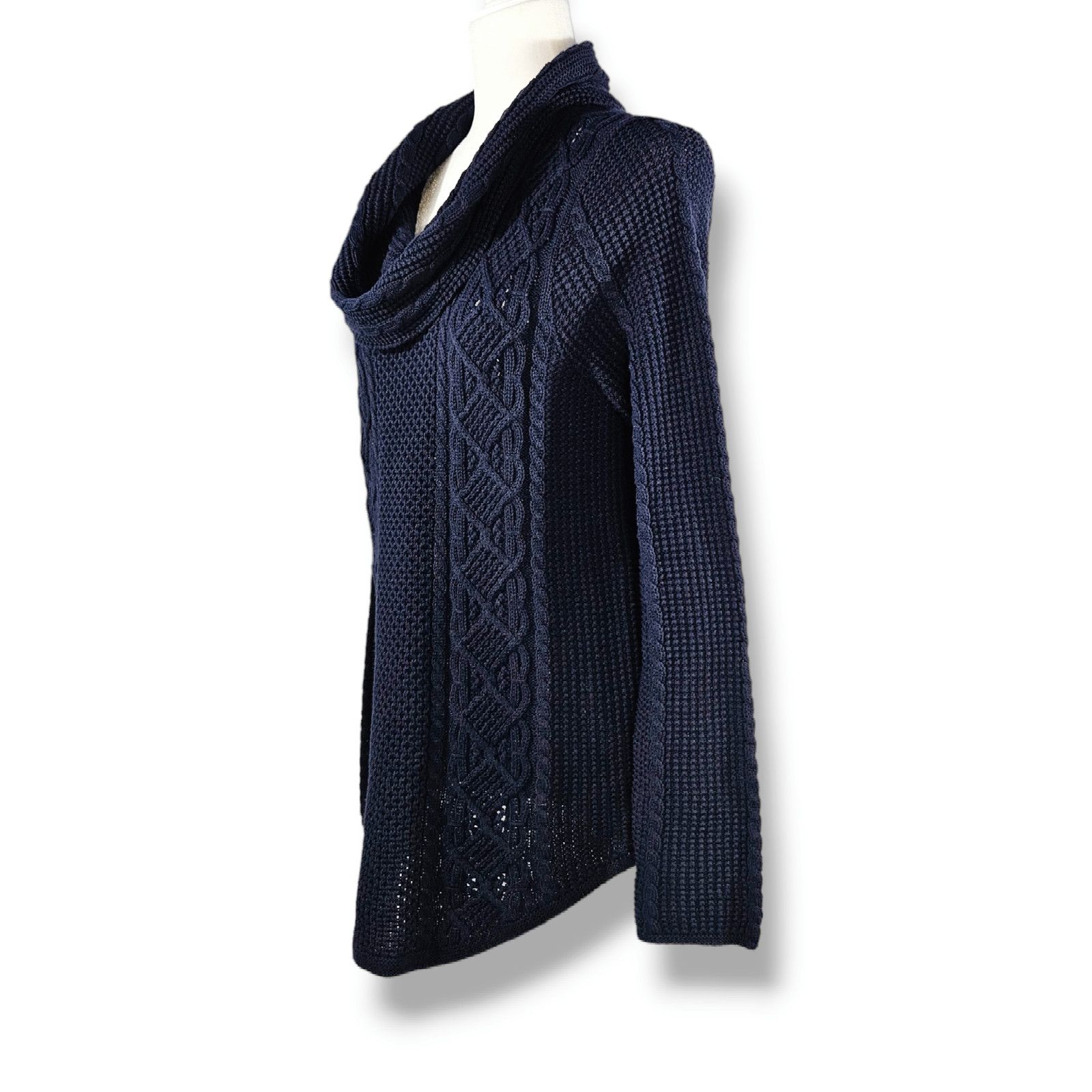 Other EUC Jeanne Pierre Cable Knit Cowl Neck Cotton Sweater Sz. M Size M / US 6-8 / IT 42-44 - 1 Thumbnail
