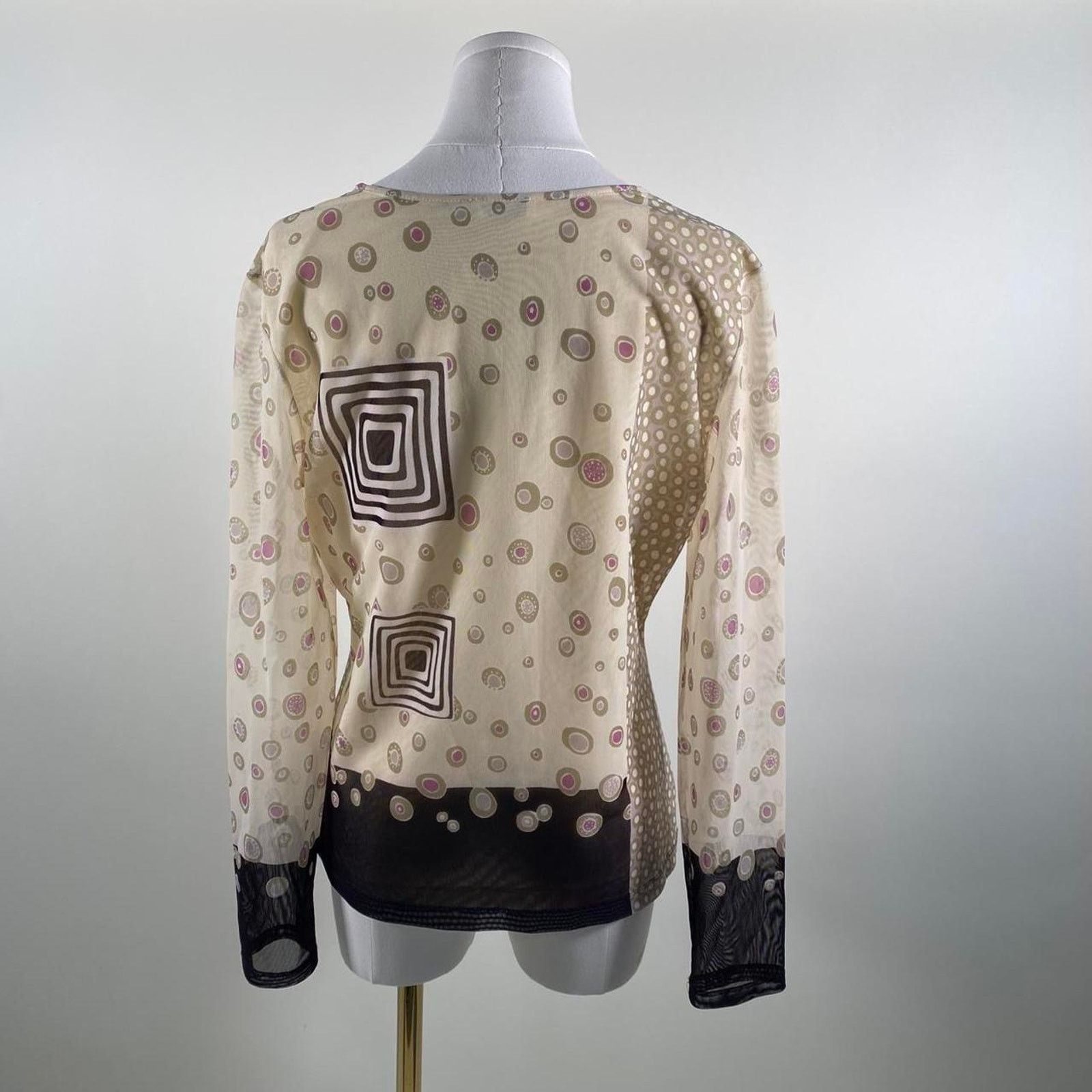 Other Vintage abstract sheer long sleeve Size L / US 10 / IT 46 - 5 Thumbnail