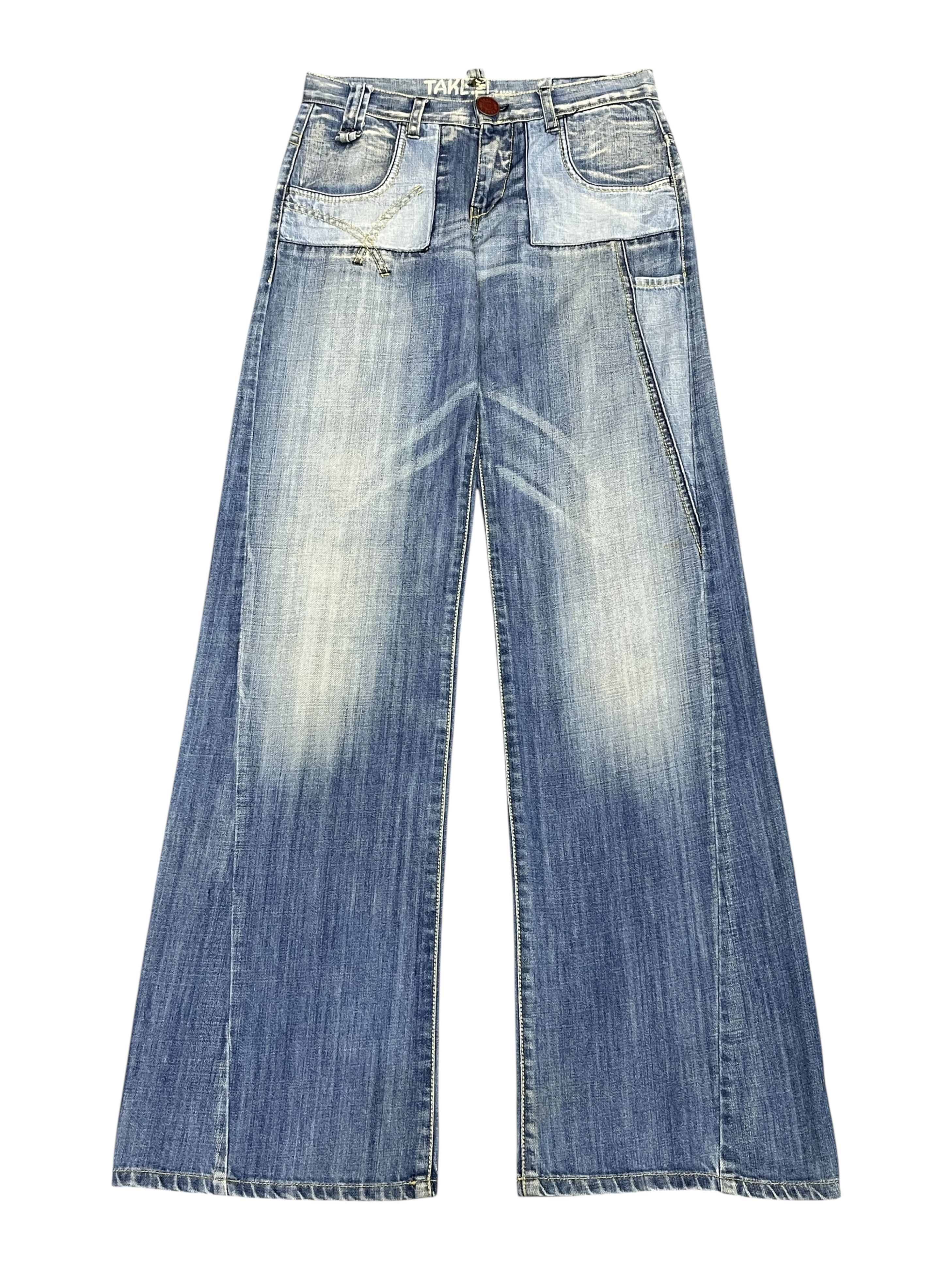 Italia Independent Vintage TAKE TWO Made in Italy Super Wide Leg Jeans - W28" Size 28" / US 6 / IT 42 - 2 Thumbnail
