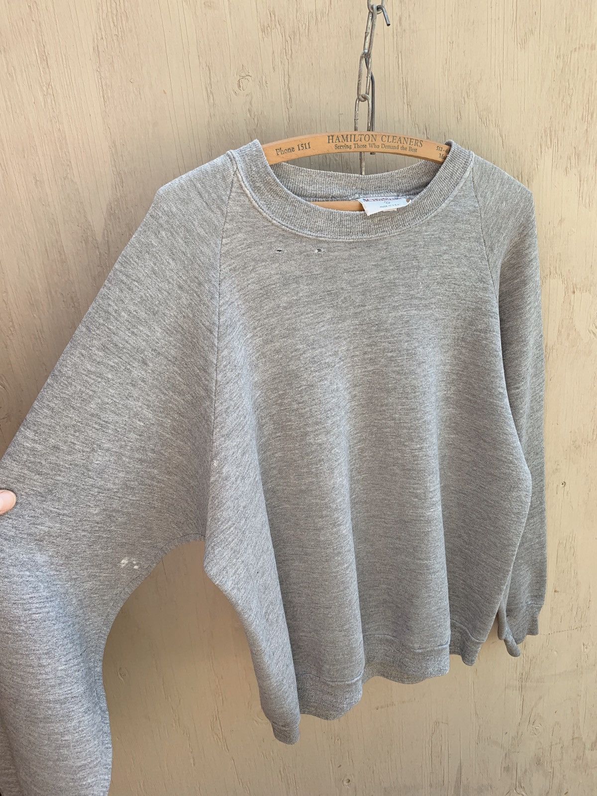 Vintage 1970s Faded Distressed BOXY Blank Crewneck Sweat ERD Grunge Size US M / EU 48-50 / 2 - 2 Thumbnail