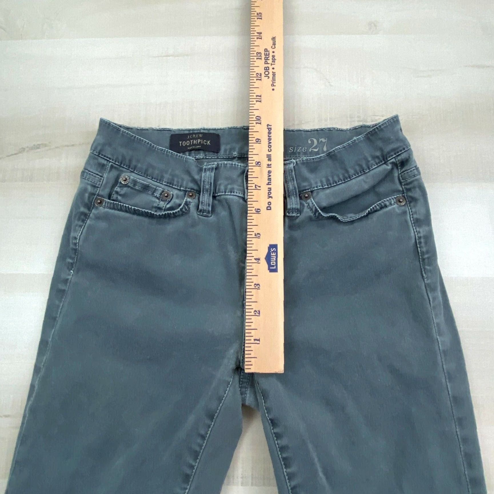 J.Crew J Crew Womens Skinny Jeans Green Toothpick Low Rise Stretch 27 Size 27" / US 4 / IT 40 - 6 Thumbnail