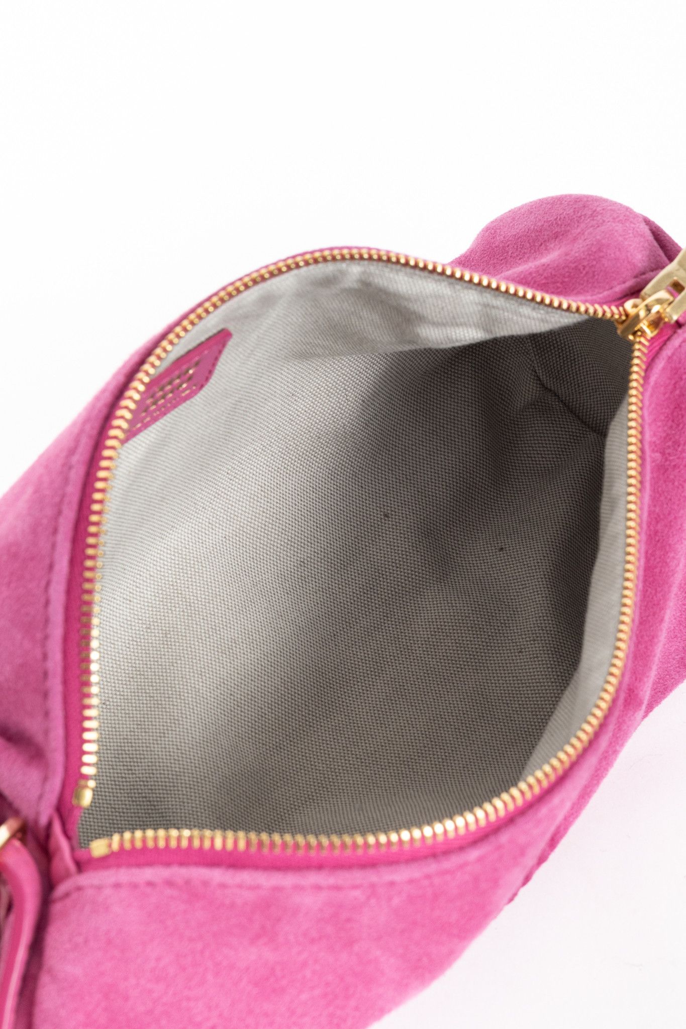 Miu Miu Miu Miu Pink Suede Logo-Embossed Pochette Size ONE SIZE - 11 Thumbnail