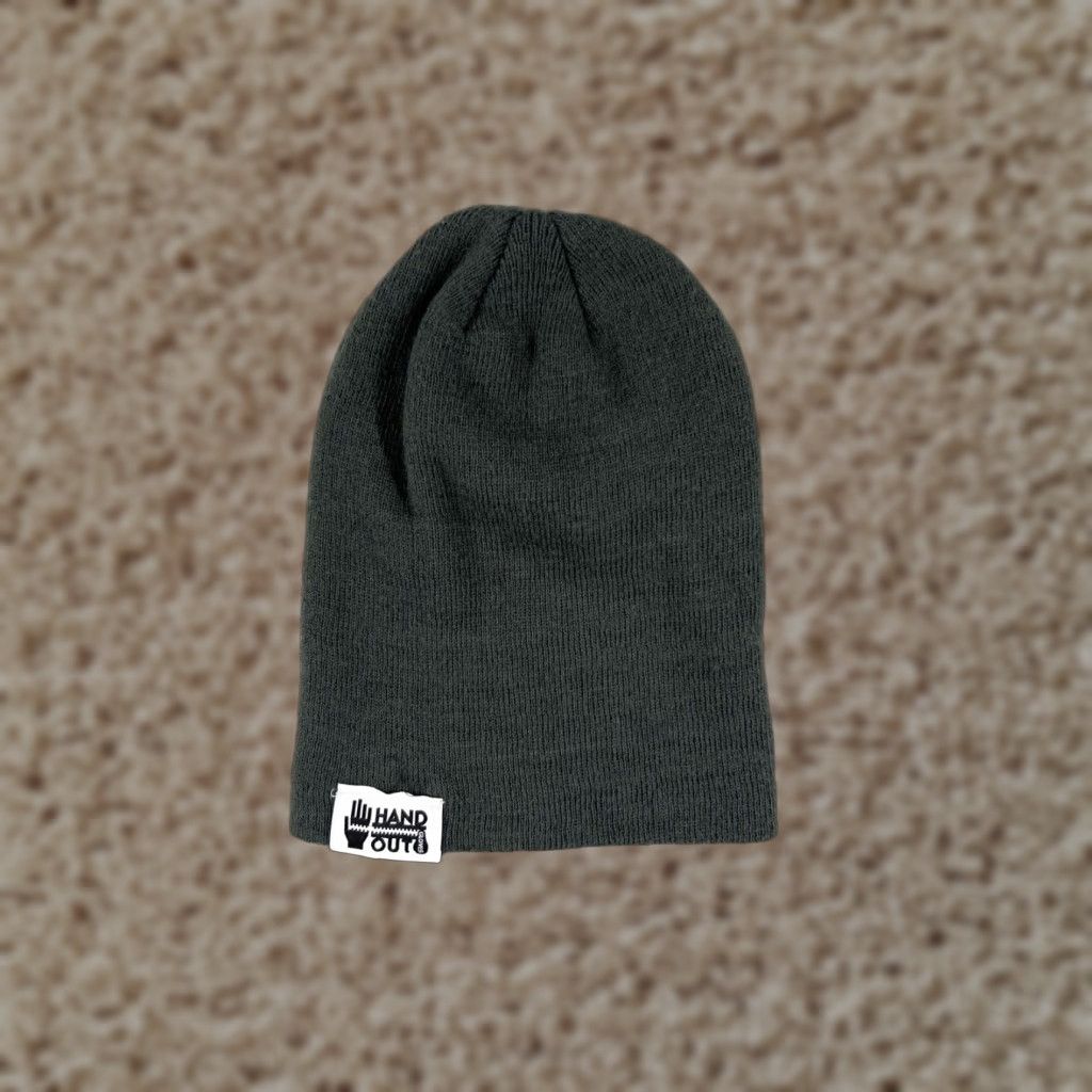 Vintage Hand Out Gloves Beanie Adult One Size Gray Knit Snow Ski Acrylic Hats Mens Size ONE SIZE - 1 Thumbnail
