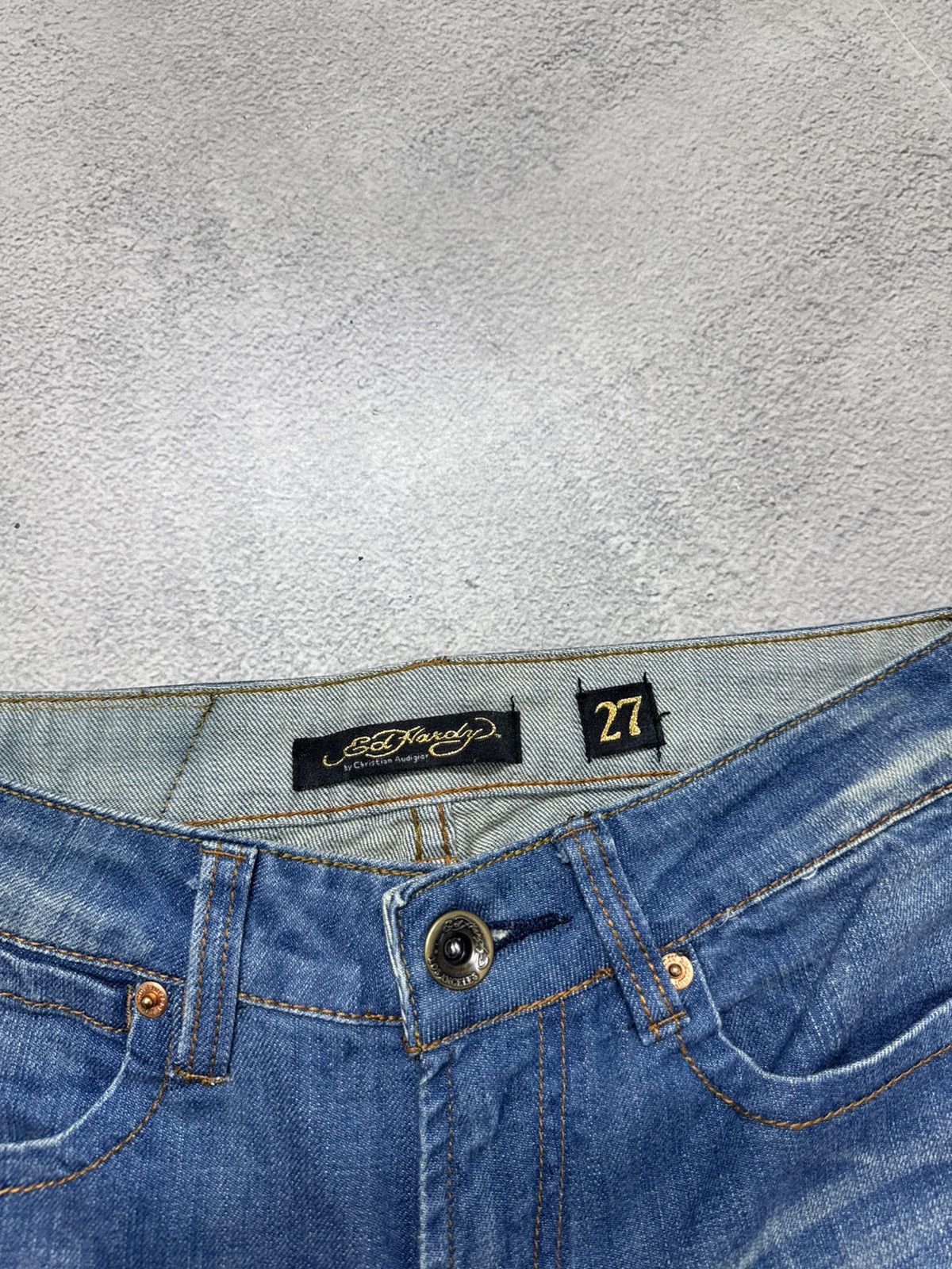Ed Hardy Vintage Y2k Ed Hardy Skull ☠️ Denim Jeans 00’s Size 27" / US 4 / IT 40 - 16 Thumbnail