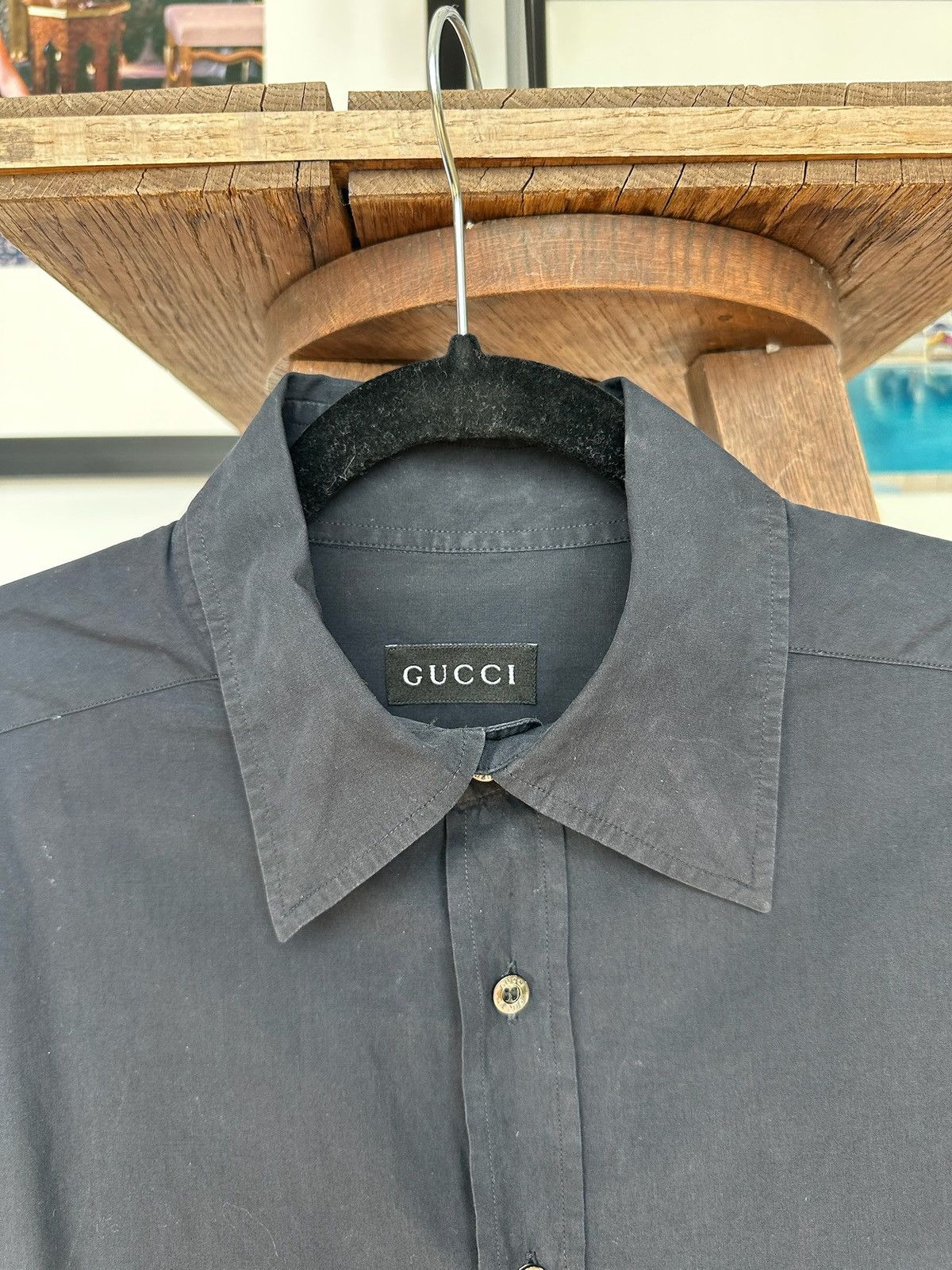Gucci Gucci black mens shirt 100% cotton Size US L / EU 52-54 / 3 - 2 Thumbnail