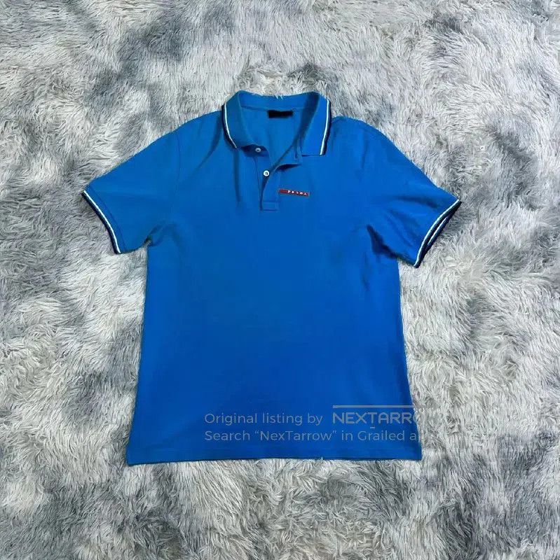 Prada Prada Blue Cotton Men's Polo Shirt. Size US XXL / EU 58 / 5 - 1 Thumbnail