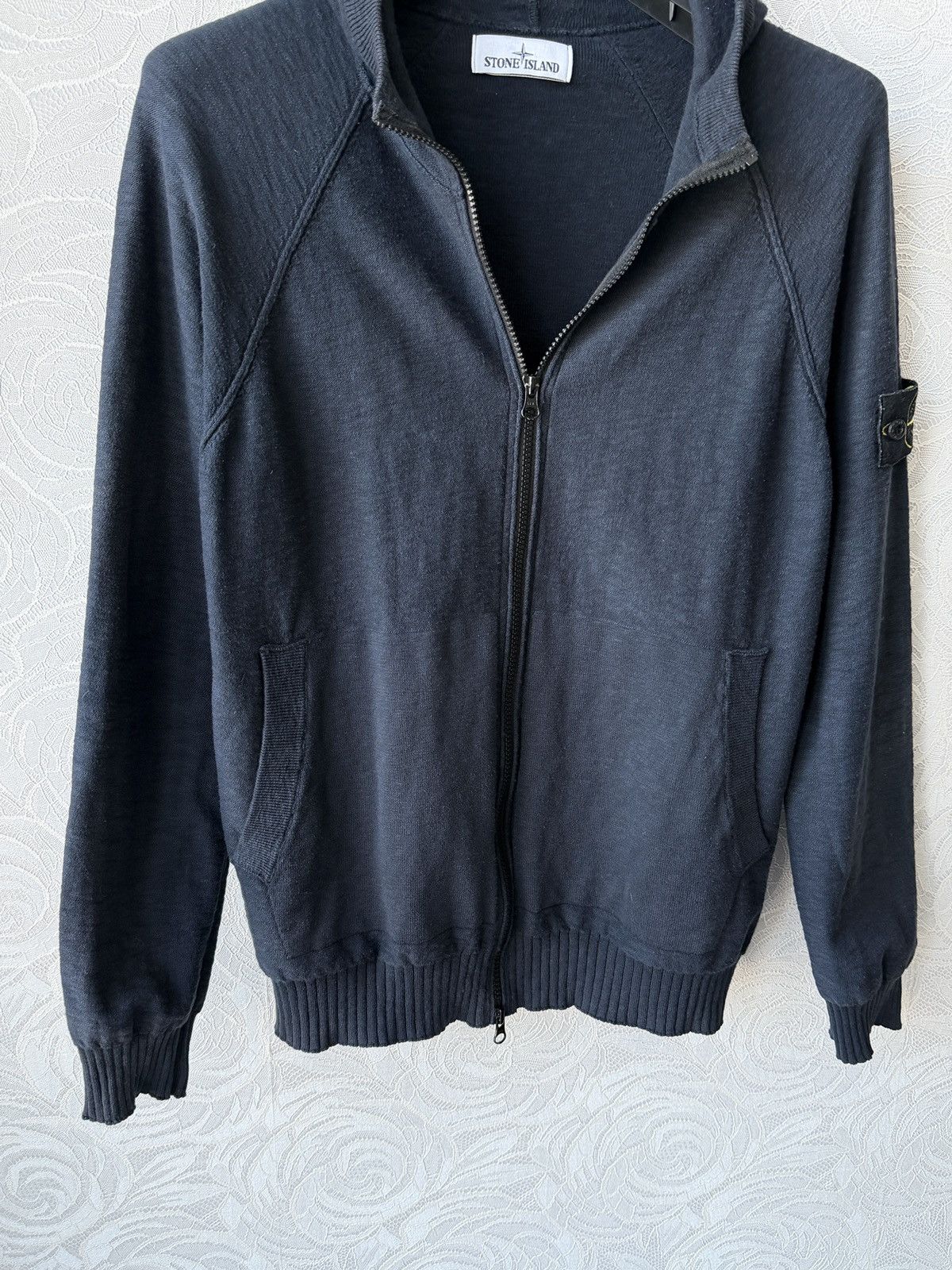 Stone Island Stone Island Knitted Zip Up Hoodie Navy Blue Knitwear Rare Size US L / EU 52-54 / 3 - 4 Thumbnail