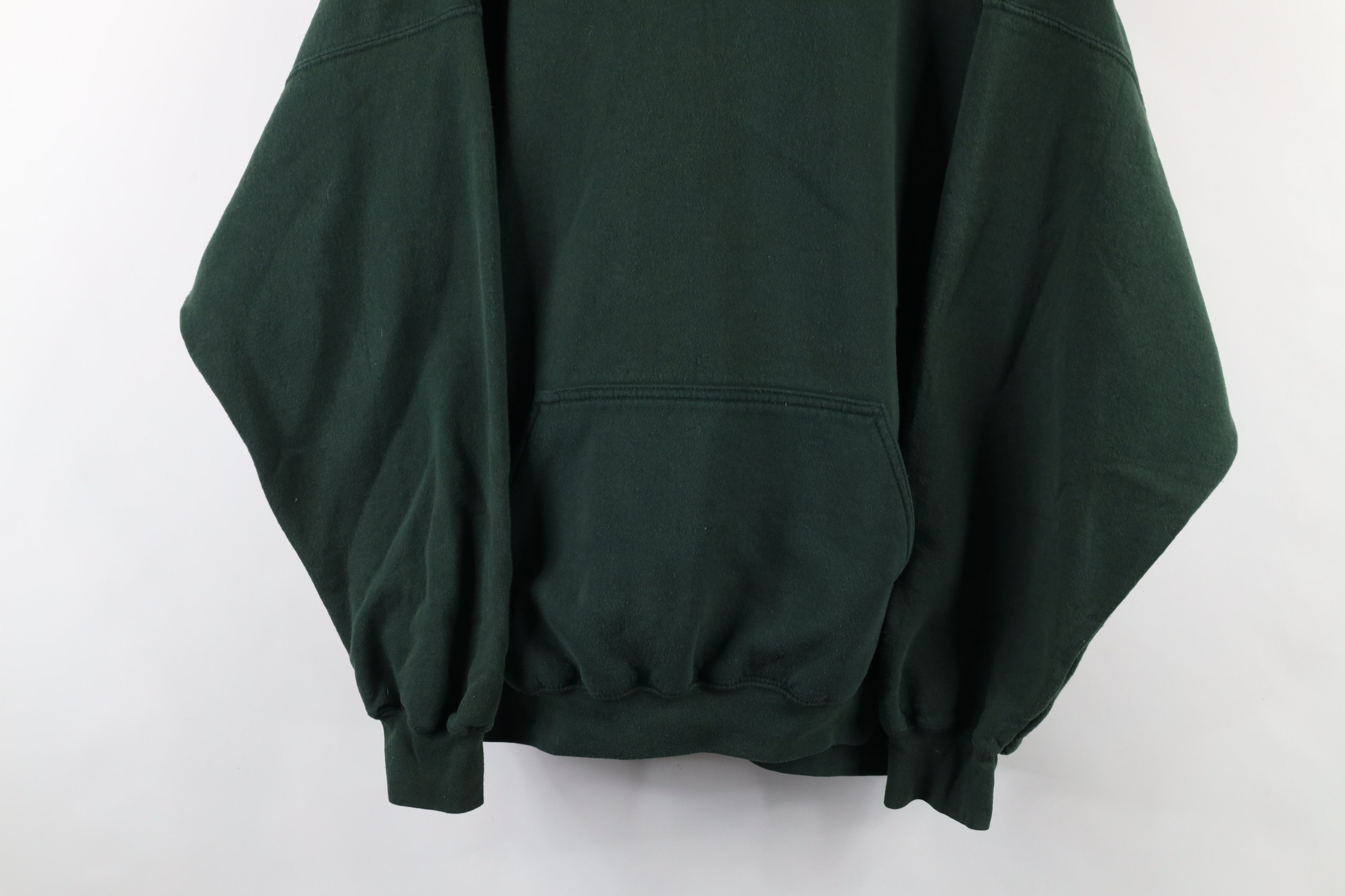 Vintage Vintage 90s Streetwear Blank Heavy Hoodie Sweatshirt Green Size US XXL / EU 58 / 5 - 3 Thumbnail