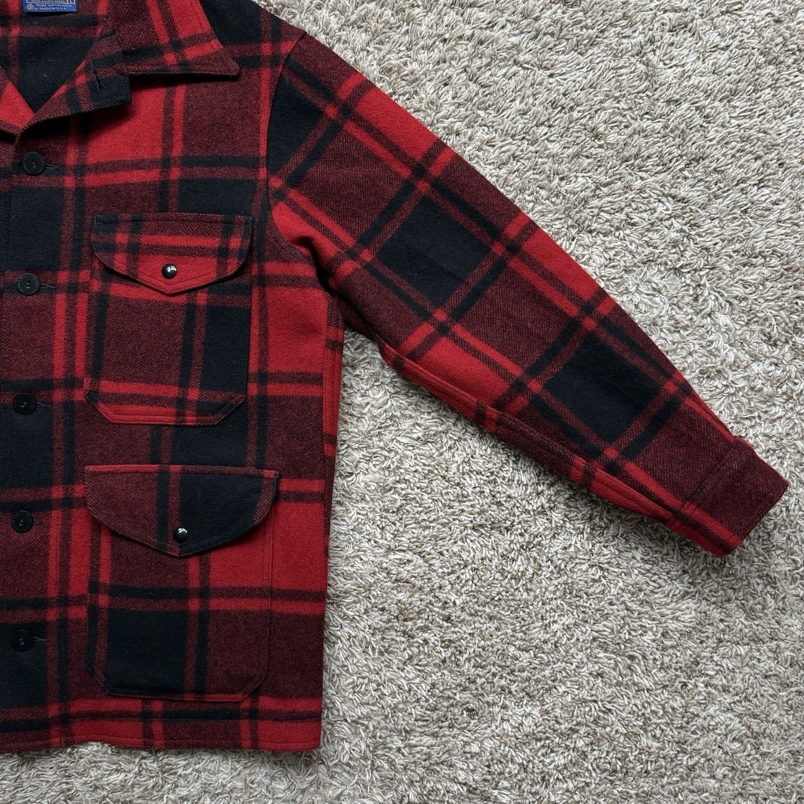 Pendleton × Vintage Vintage Pendleton Buffalo Plaid Wool Mackinaw Red Jacket Size US L / EU 52-54 / 3 - 6 Thumbnail
