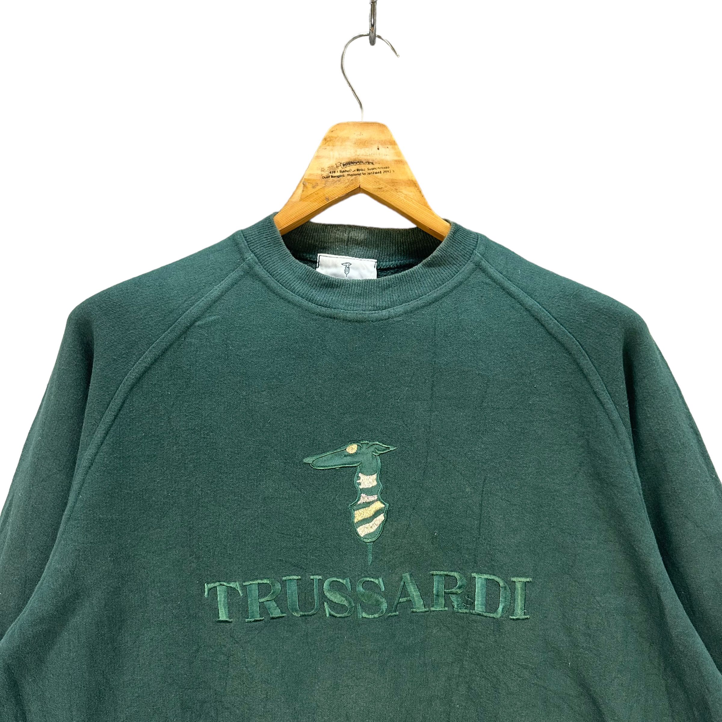 Trussardi TRUSSARDI EMBROIDERY BIG LOGO SWEATSHIRTS #7940-191 Size US XL / EU 56 / 4 - 2 Thumbnail